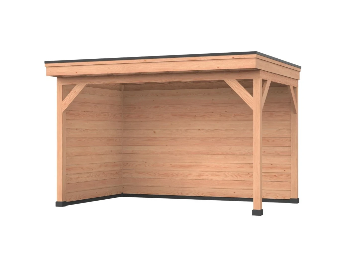 Douglas overkapping, 400 x 250, Met achterwand en zijwand, Westwood DIY - Afbeelding 1