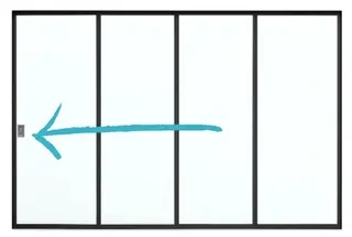 Glazen Schuifwand Zijwand Vaste Handgreep Links - 376 x 224 cm - Afbeelding 1