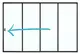 Glazen schuifwand-zijwand met vaste handgreep links, rand-basismodel, 376 x 224 cm