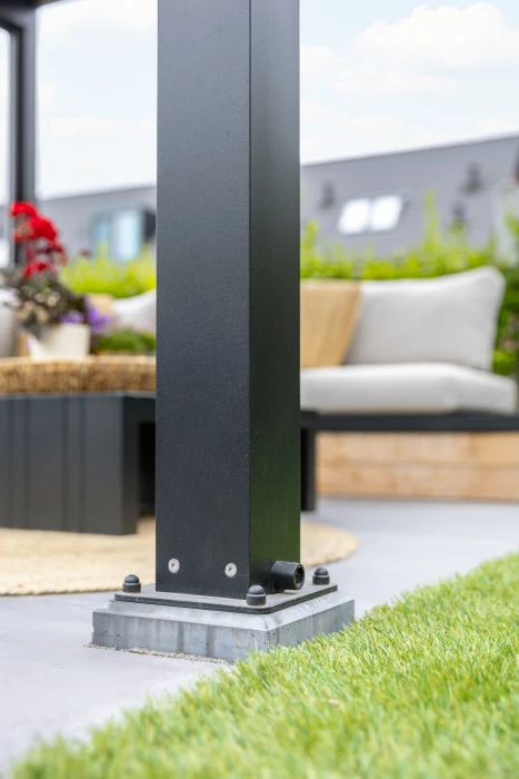 Aluminium Pergola met Lamellen Zwart 400 x 400 cm - Afbeelding 4