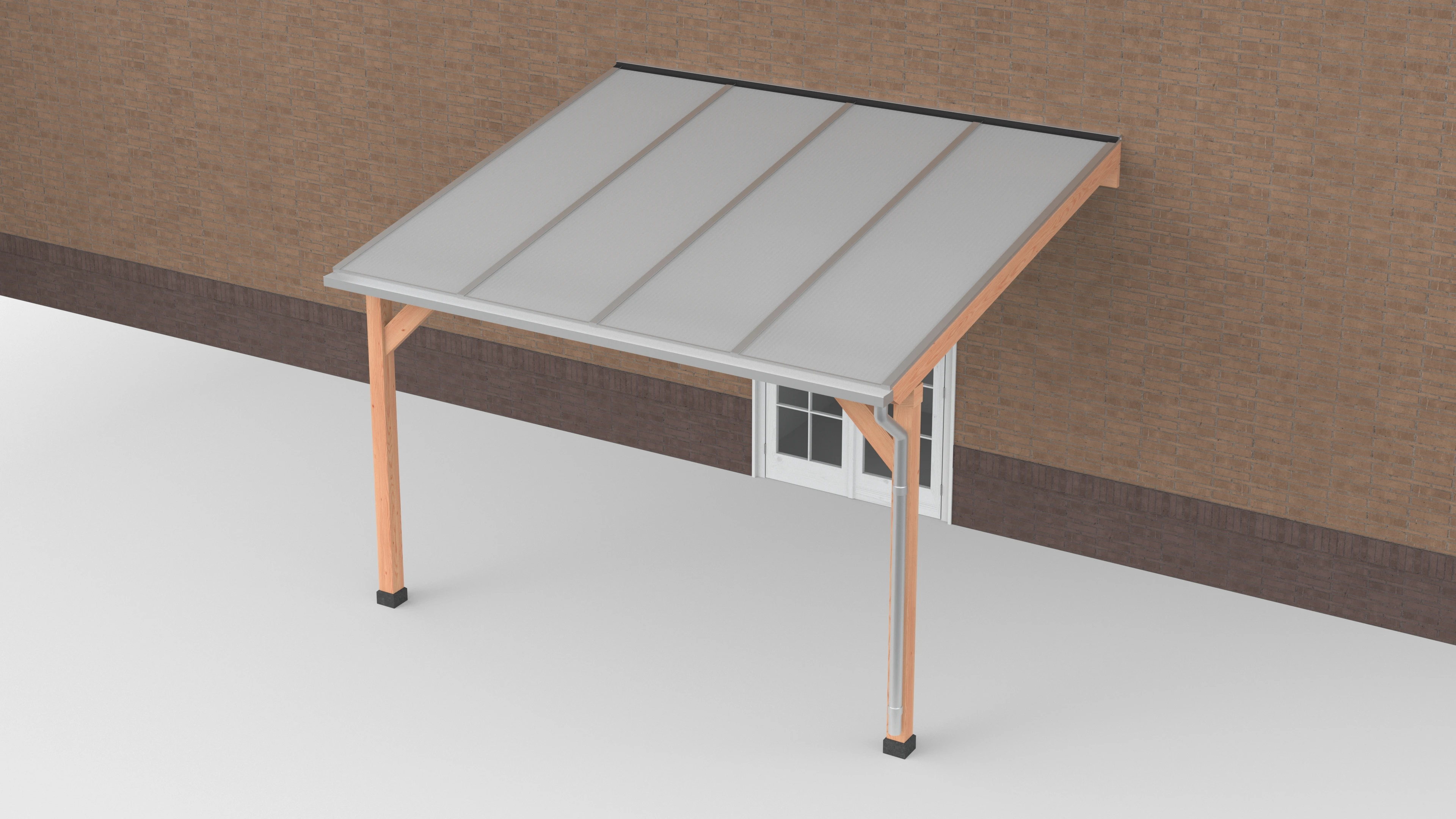 Douglas Terrasoverkapping Polycarbonaat Opaal Geschaafd 400 x 350 cm - Afbeelding 1
