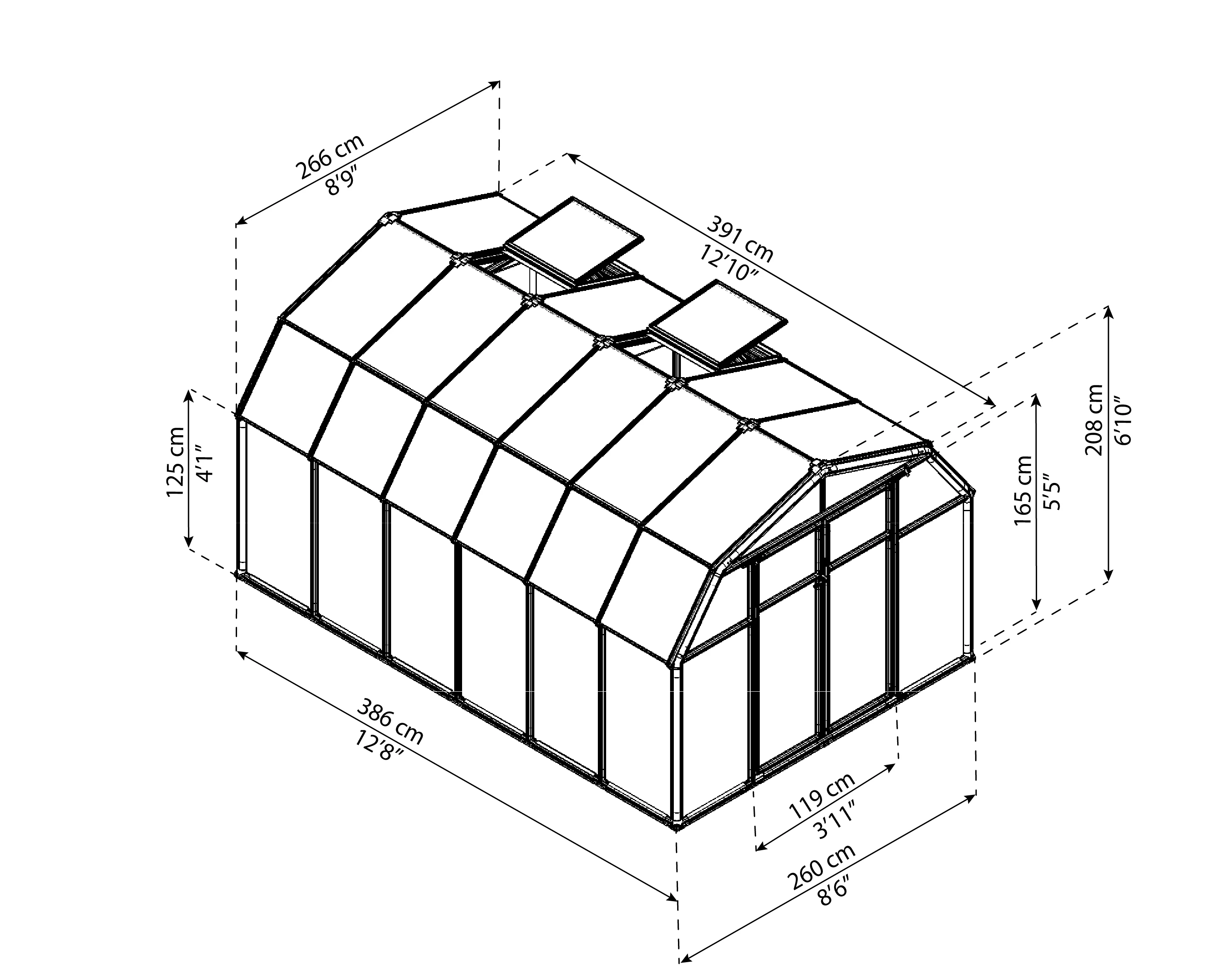 Palram Canopia Tuinkas Hobby Gardener 260 x 386 cm Groen - Afbeelding 3