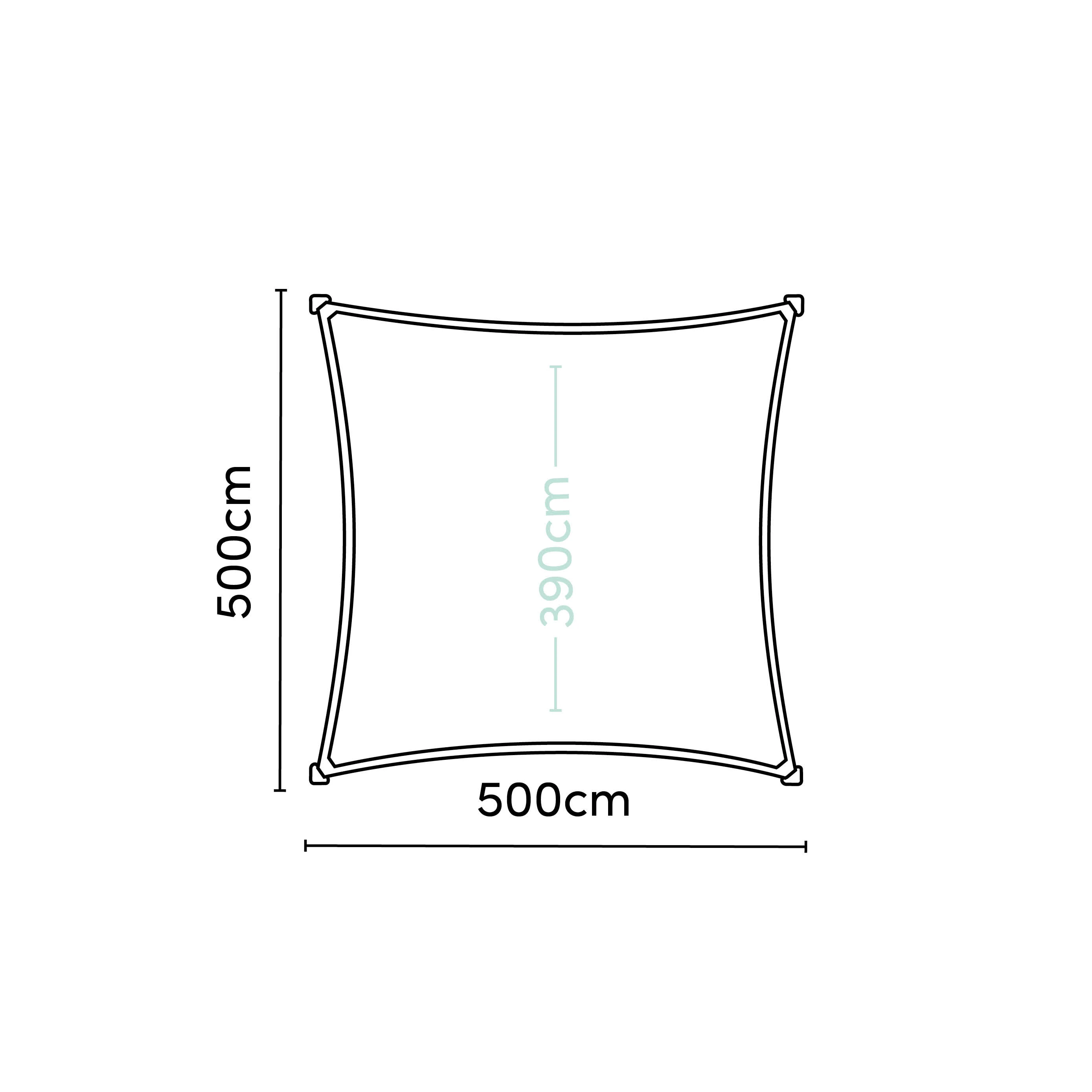 Platinum Schaduwdoek Vierkant 500 cm Gebroken Wit - Afbeelding 4