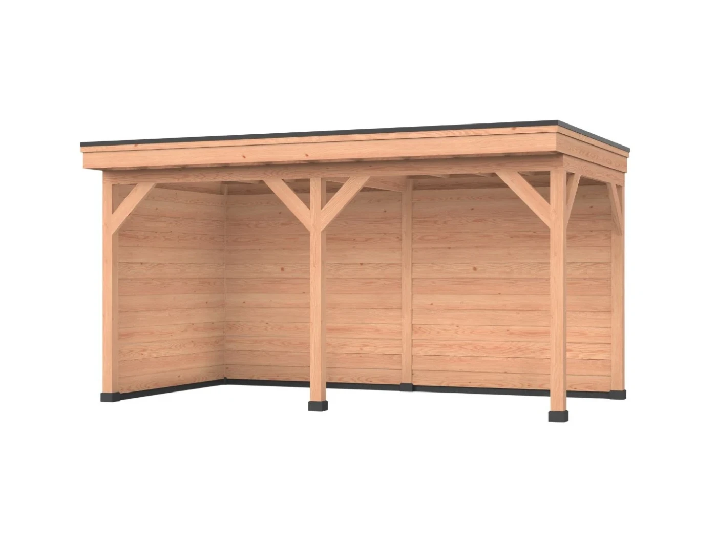 Douglas overkapping, 600 x 300, Met achterwand en zijwand, Westwood DIY - Afbeelding 1