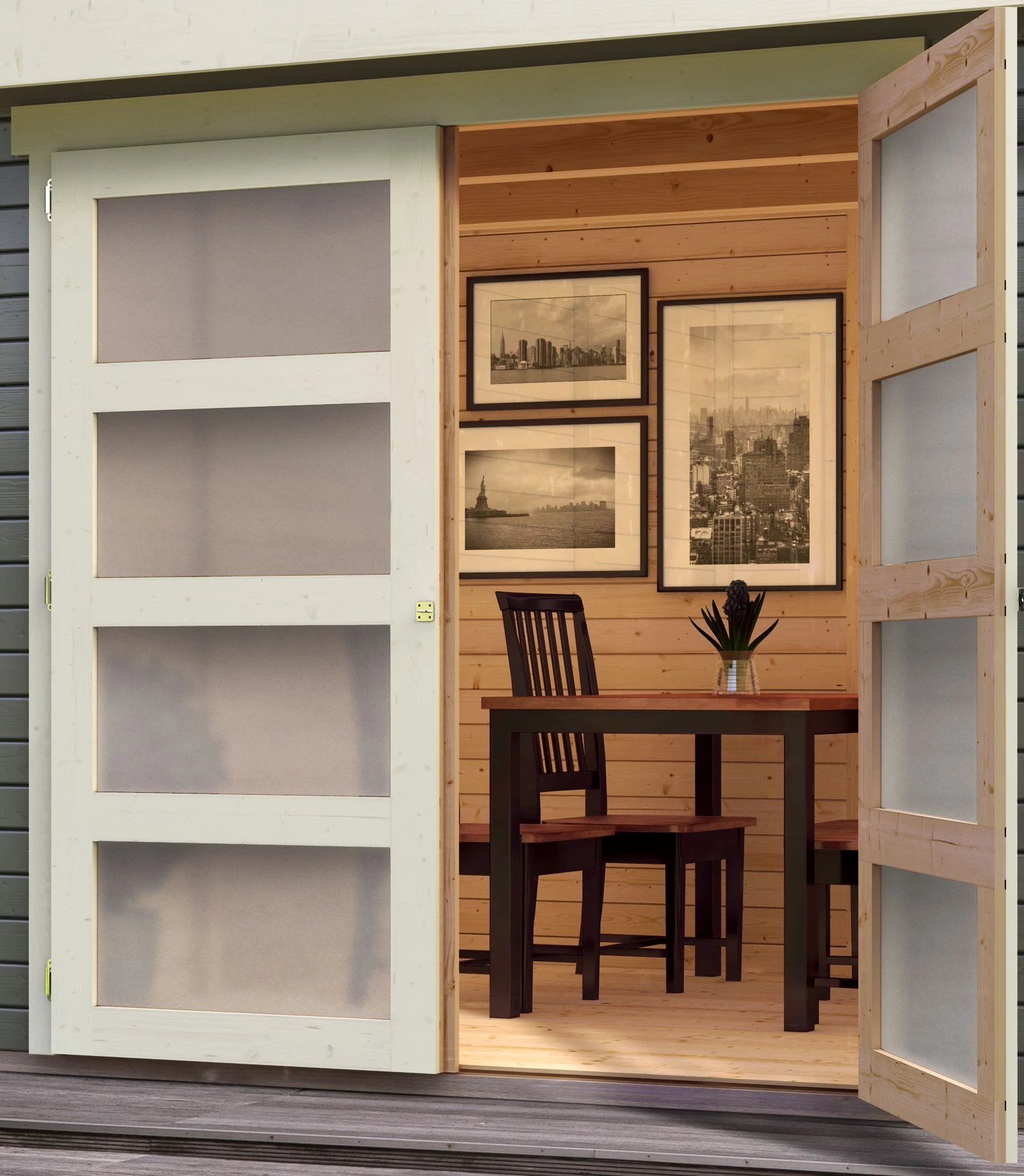 Karibu Tuinhuis Mühlentrup 1 Grijs 428 x 238 cm - Afbeelding 7