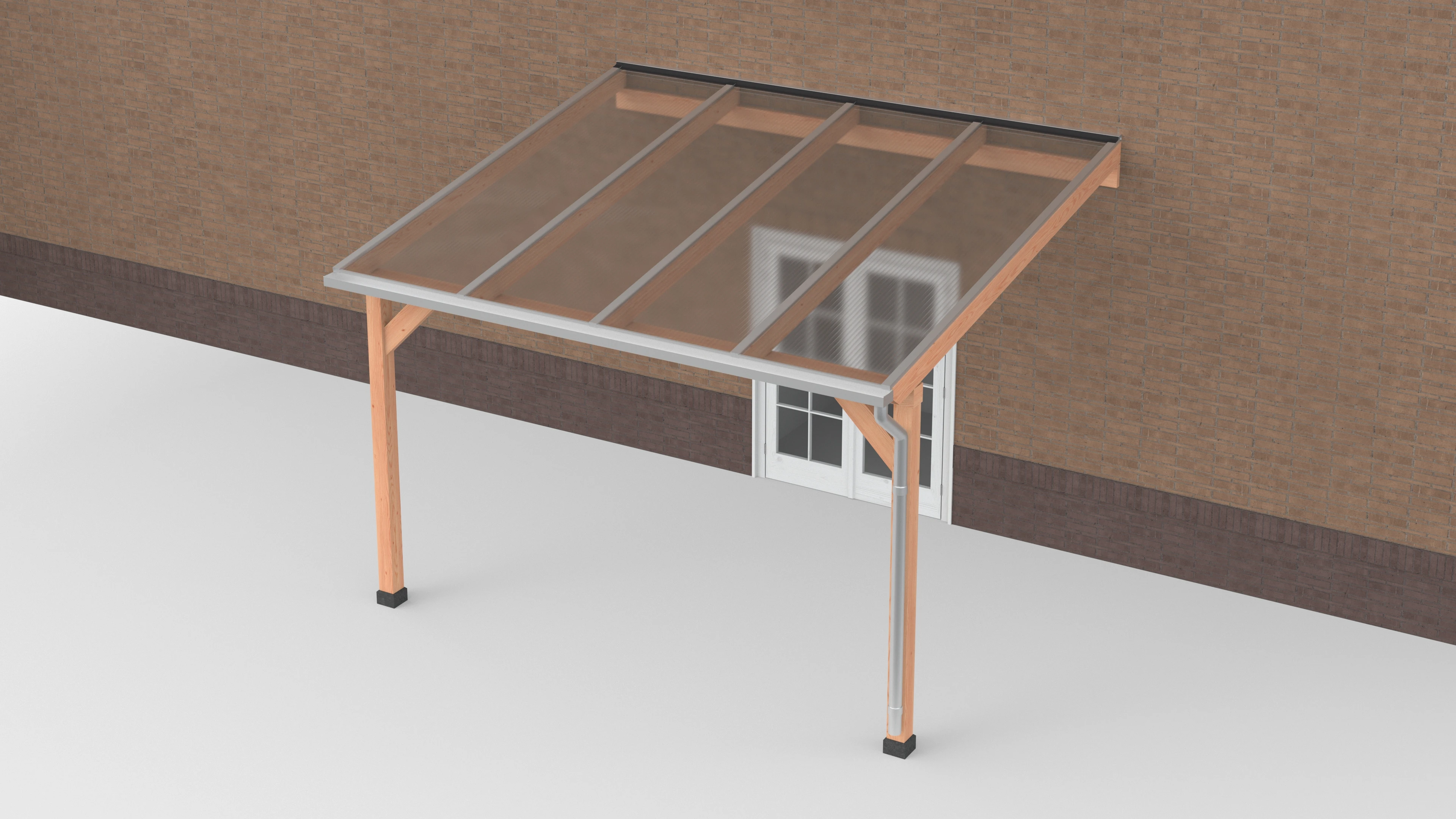 Douglas Terrasoverkapping Polycarbonaat Helder Geschaafd 400 x 350 cm - Afbeelding 1