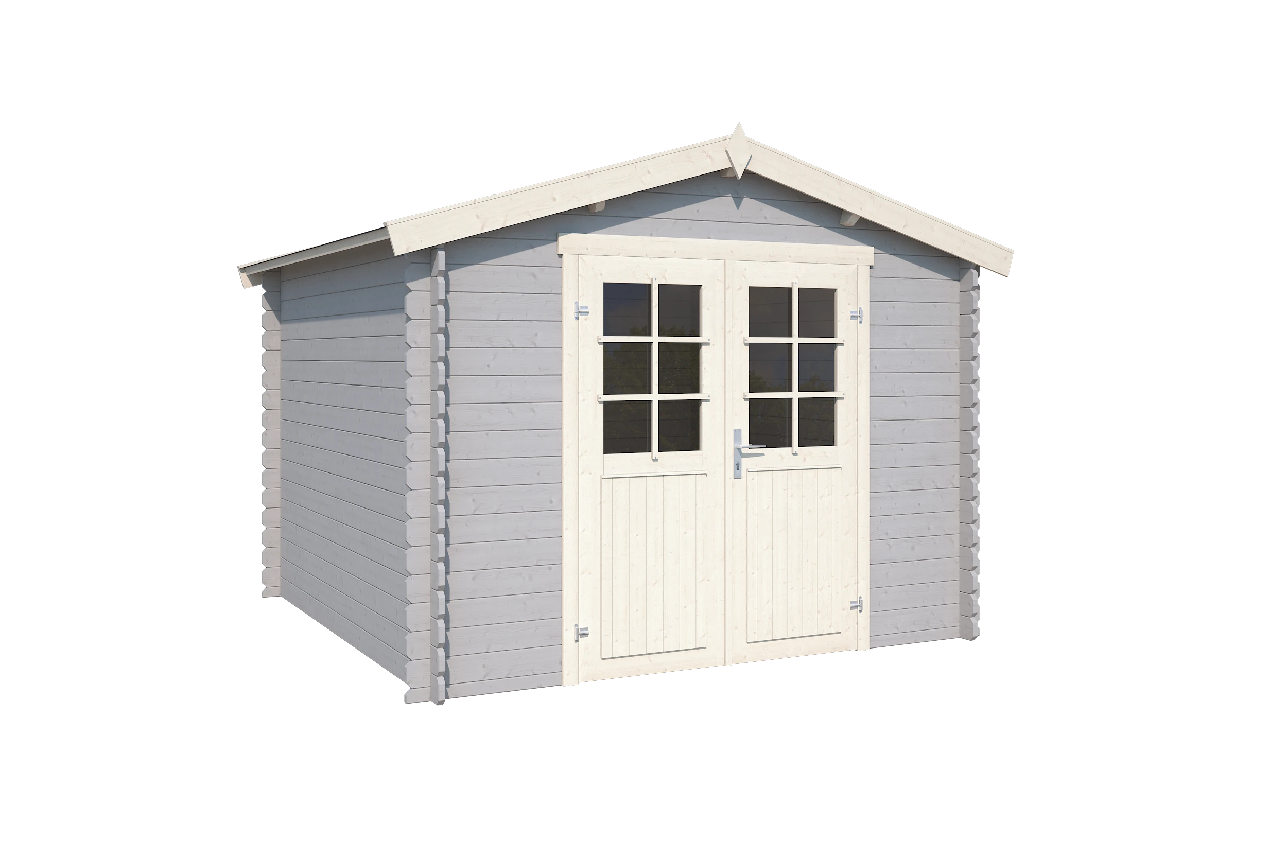 Outdoor Life Blokhut Norah Platinum Grey-Wit 275 x 230 cm - Afbeelding 2