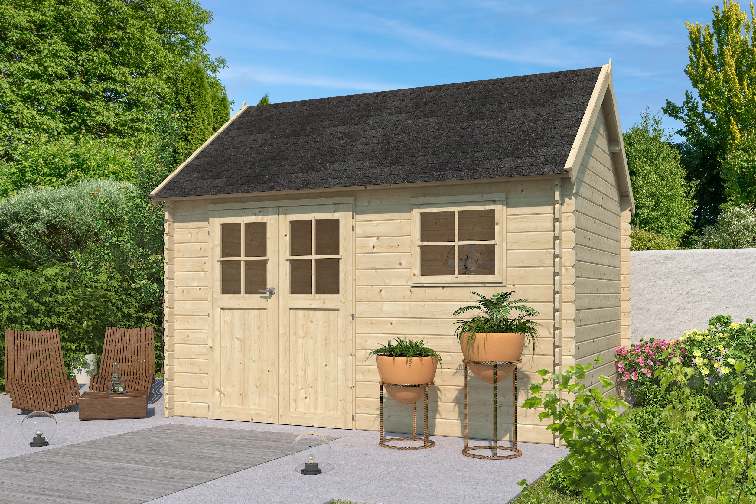 Woodlands Blokhut Gloucester L 385 x 295 cm - Afbeelding 1