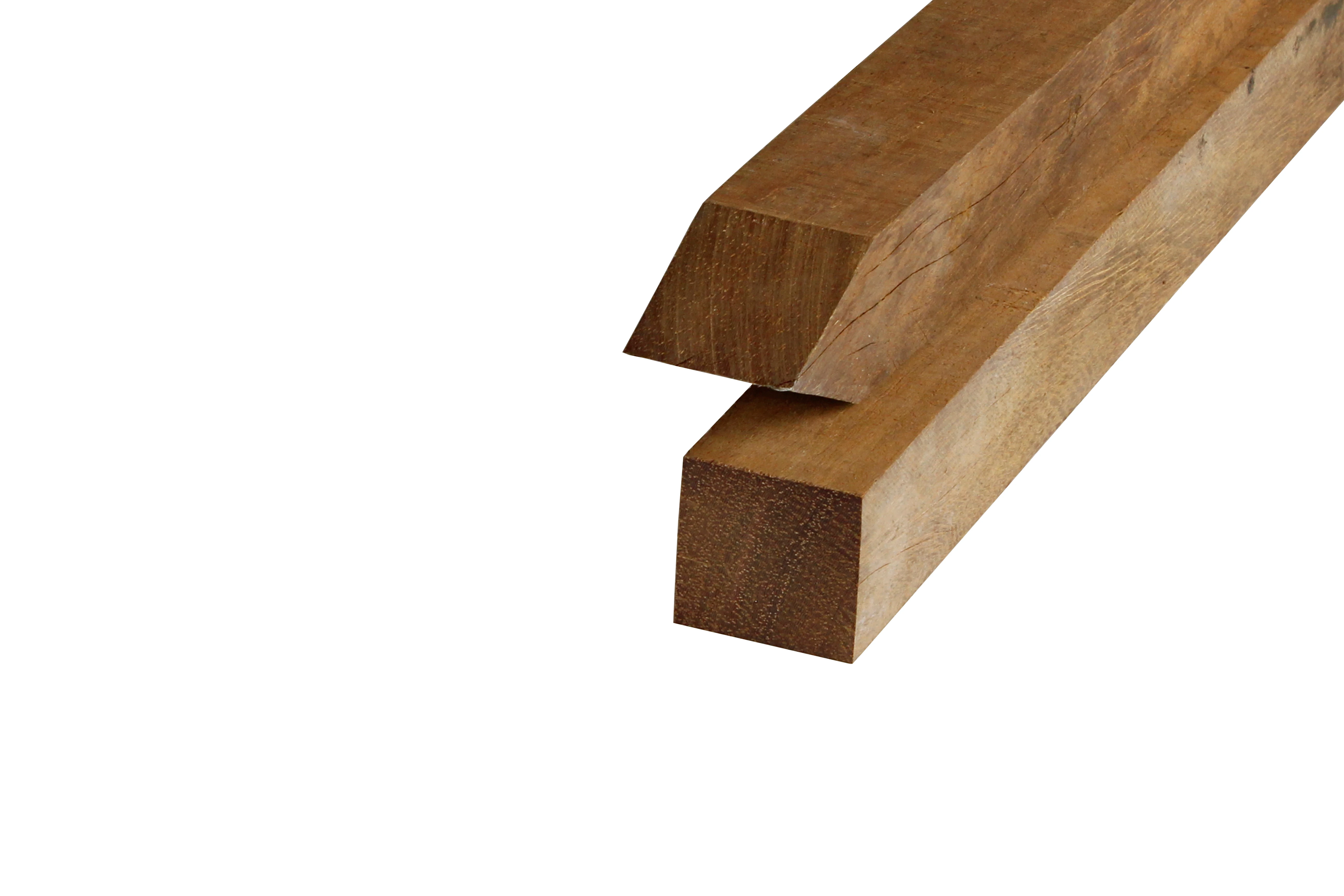 Hardhout Azobe Paal 7 x 7 cm (70 x 70 mm) Fijnbezaagd - Lengte 400 cm - Afbeelding 4