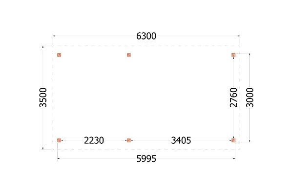 Trendhout Douglas Overkapping Zadeldak Betula 630 x 350 cm - Afbeelding 2