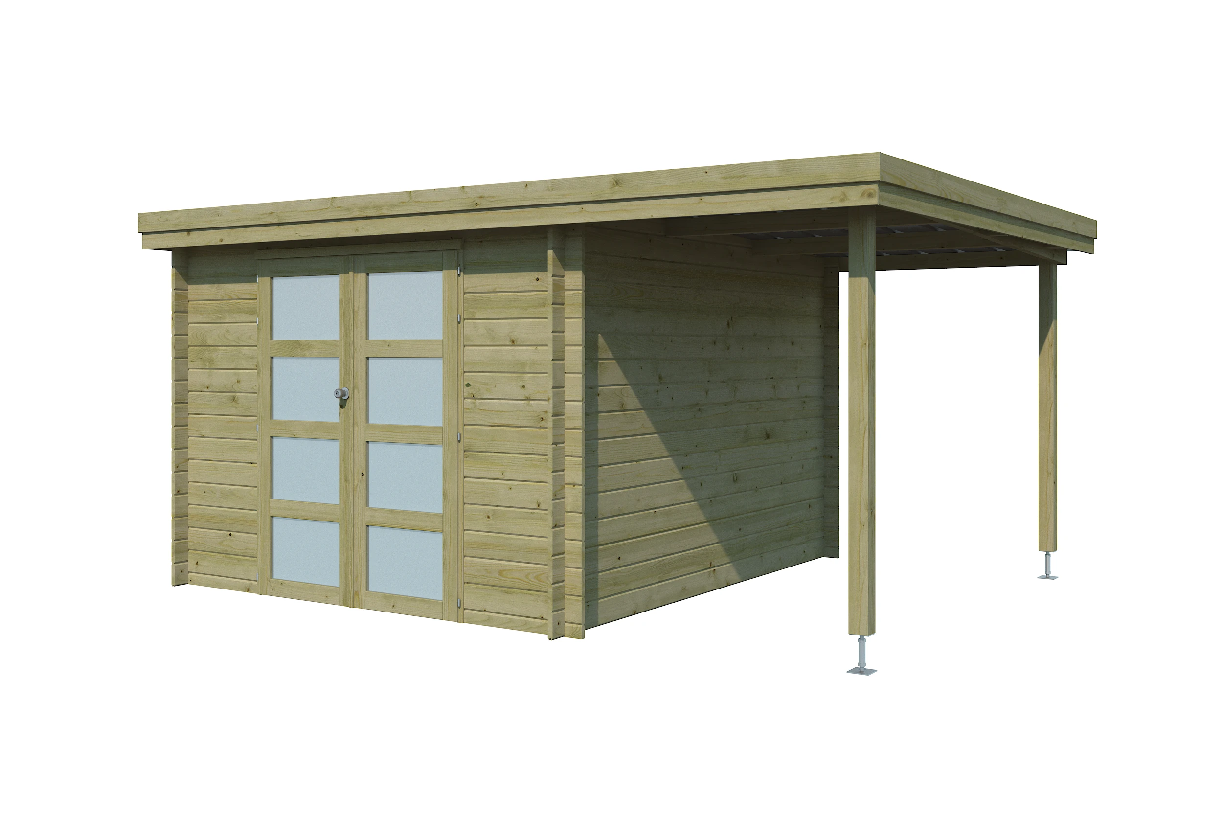 Woodlands Blokhut Oregon Groen Geïmpregneerd 445 x 325 cm - Afbeelding 4