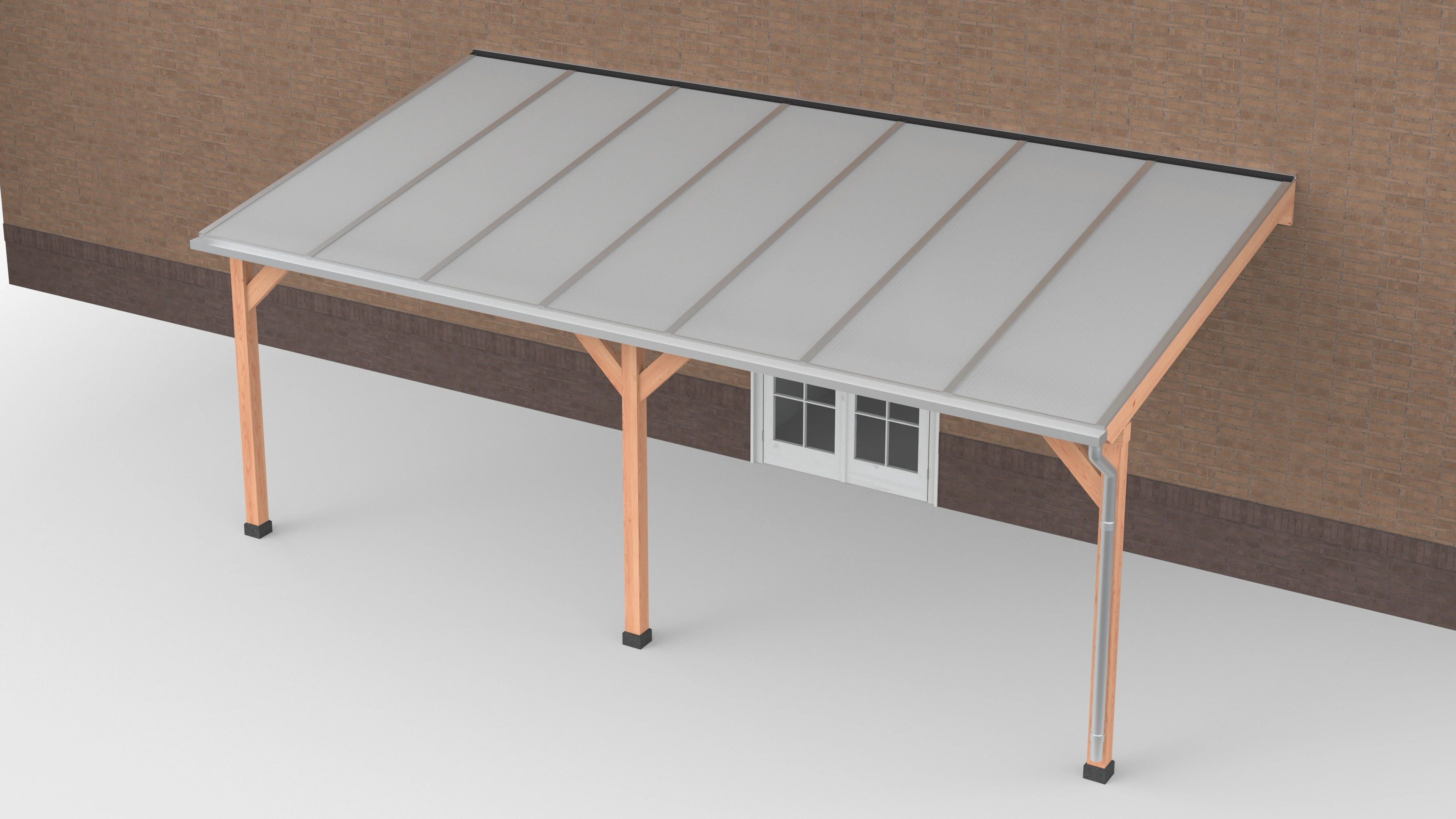 Douglas Terrasoverkapping Polycarbonaat Opaal Geschaafd 700 x 350 cm - Afbeelding 1