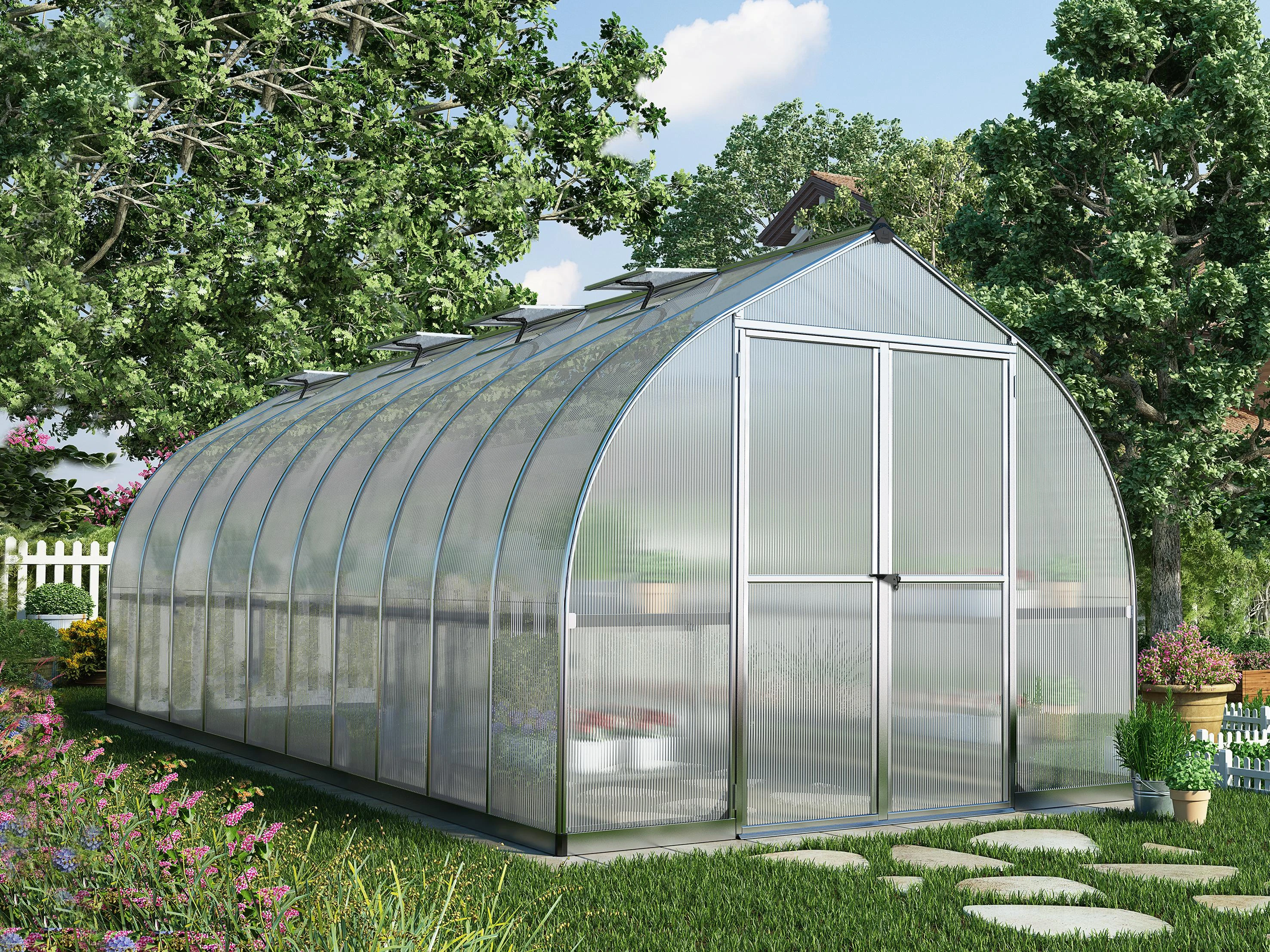 Palram Canopia Tuinkas Bella 244 x 613 cm Zilver - Afbeelding 1