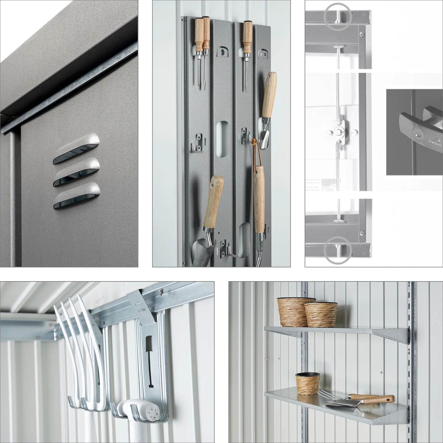 Biohort Tuinkast Zilver 93 x 83 x 282.5 cm - Afbeelding 4