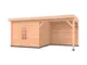 Douglas overkapping, 600 x 300, met schuur en achterwand, Westwood Comfort Plus