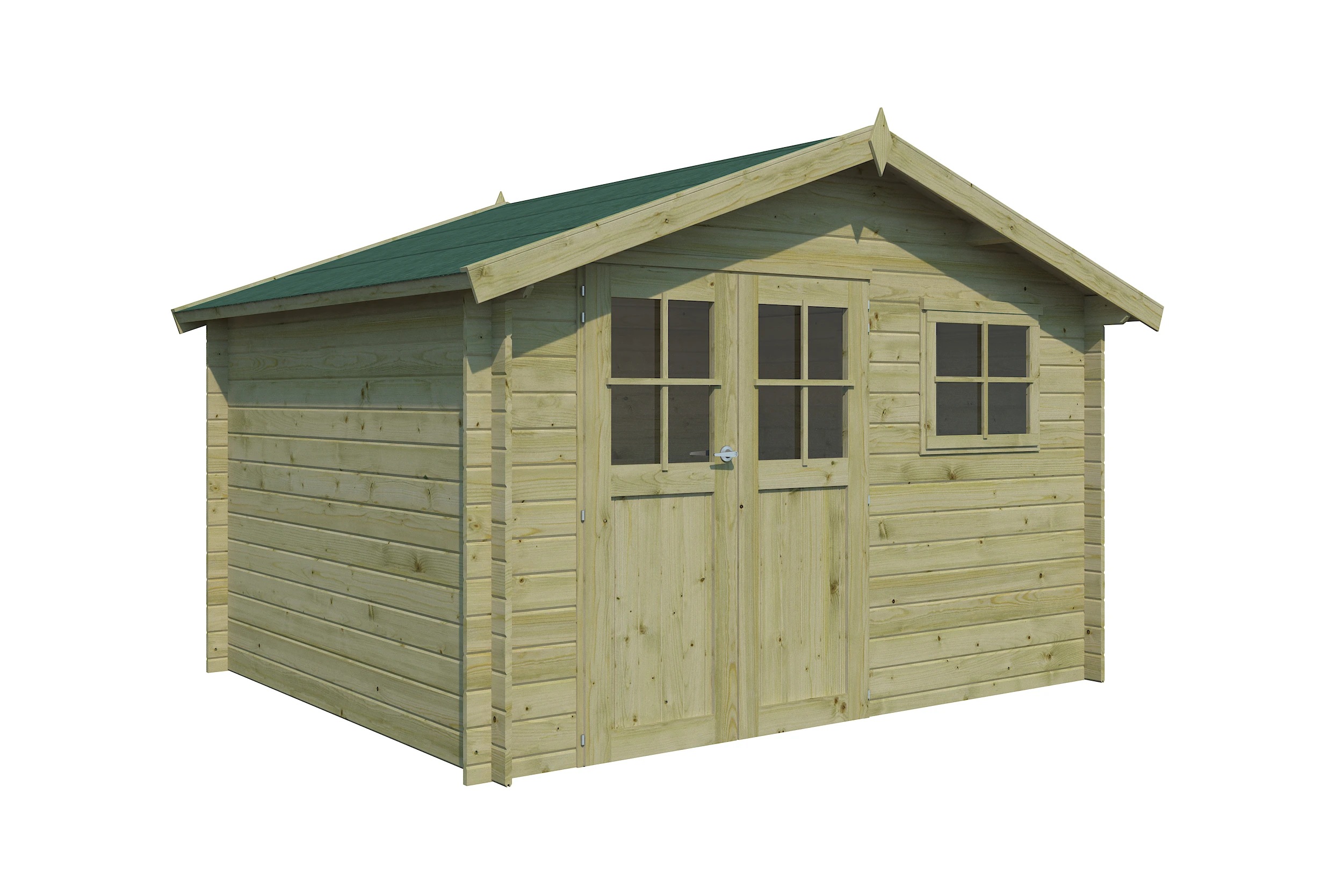 Woodlands Blokhut Caribou 355 x 295 cm Groen Geïmpregneerd - Afbeelding 4