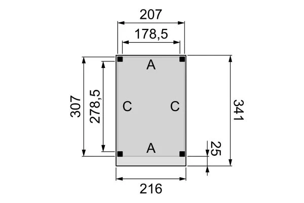 Hillhout Douglas Buitenverblijf Plat Dak Premium 210 x 310 cm - Afbeelding 2