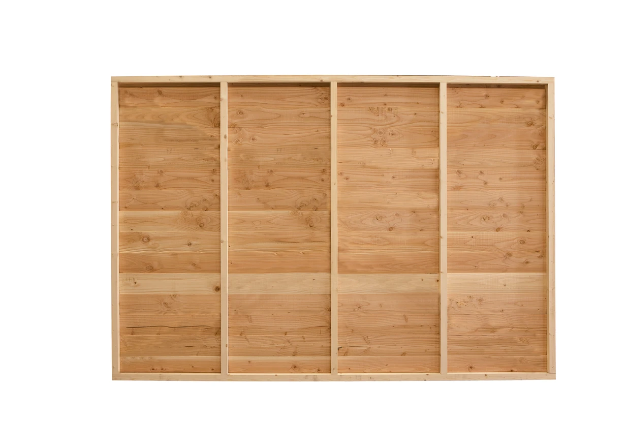 Hillhout Zweeds Rabat Enkelzijdig Wand C met Enkele Deur 278,5 x 232 cm Onbehandeld - Afbeelding 3