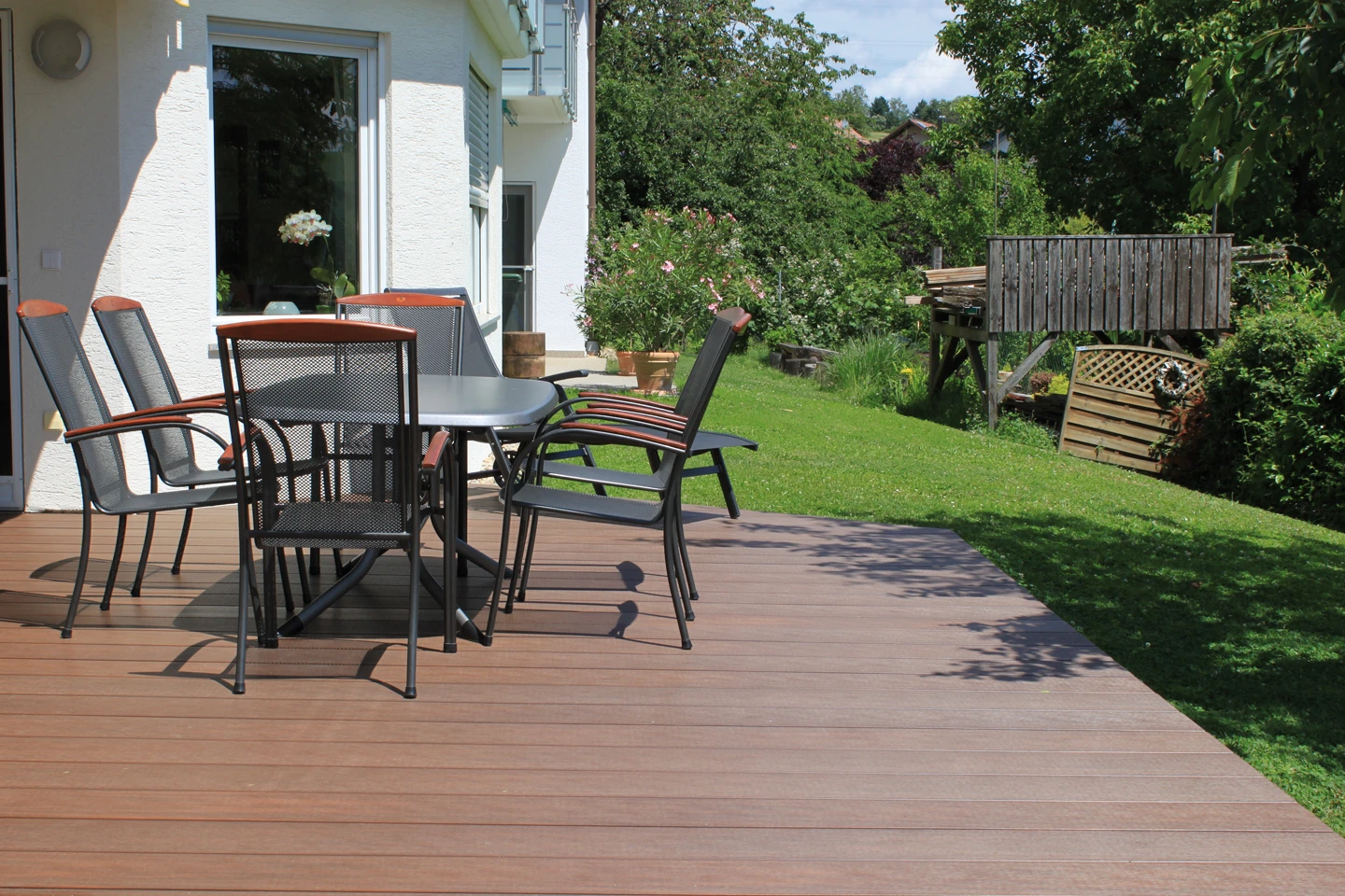 Composiet Vlonderplank 2.3 x 13.8 cm (23 x 138 mm) Ronde Kamer Multibrown Wild - Lengte 400 cm - Afbeelding 2