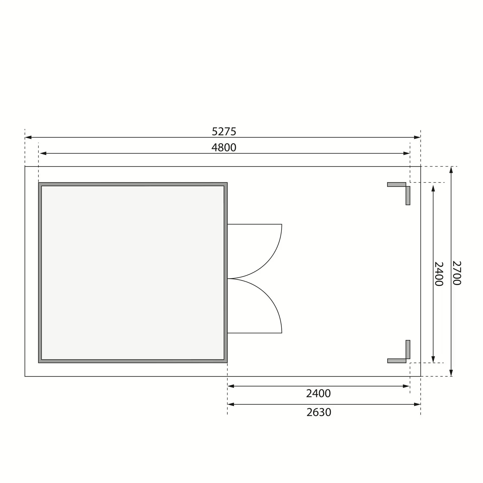 Karibu Tuinhuis Theres 3 met Overkapping 484 x 240 cm - Afbeelding 5