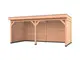 Douglas overkapping, 600 x 300, met achterwand en twee zijwanden, Westwood Comfort Premium