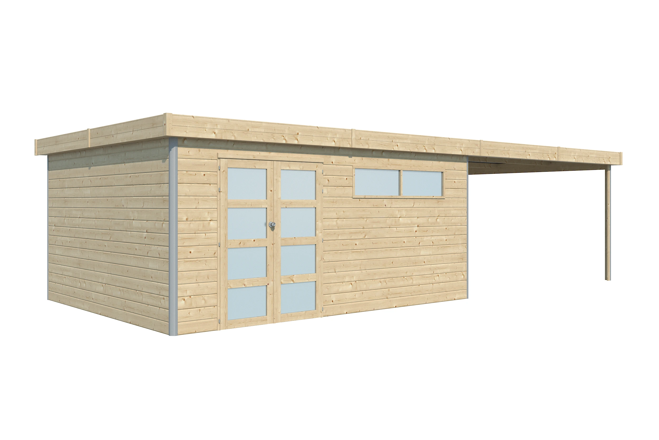 Woodlands Blokhut Kasuko met Overkapping en Dakisolatie 885 x 385 cm - Afbeelding 2