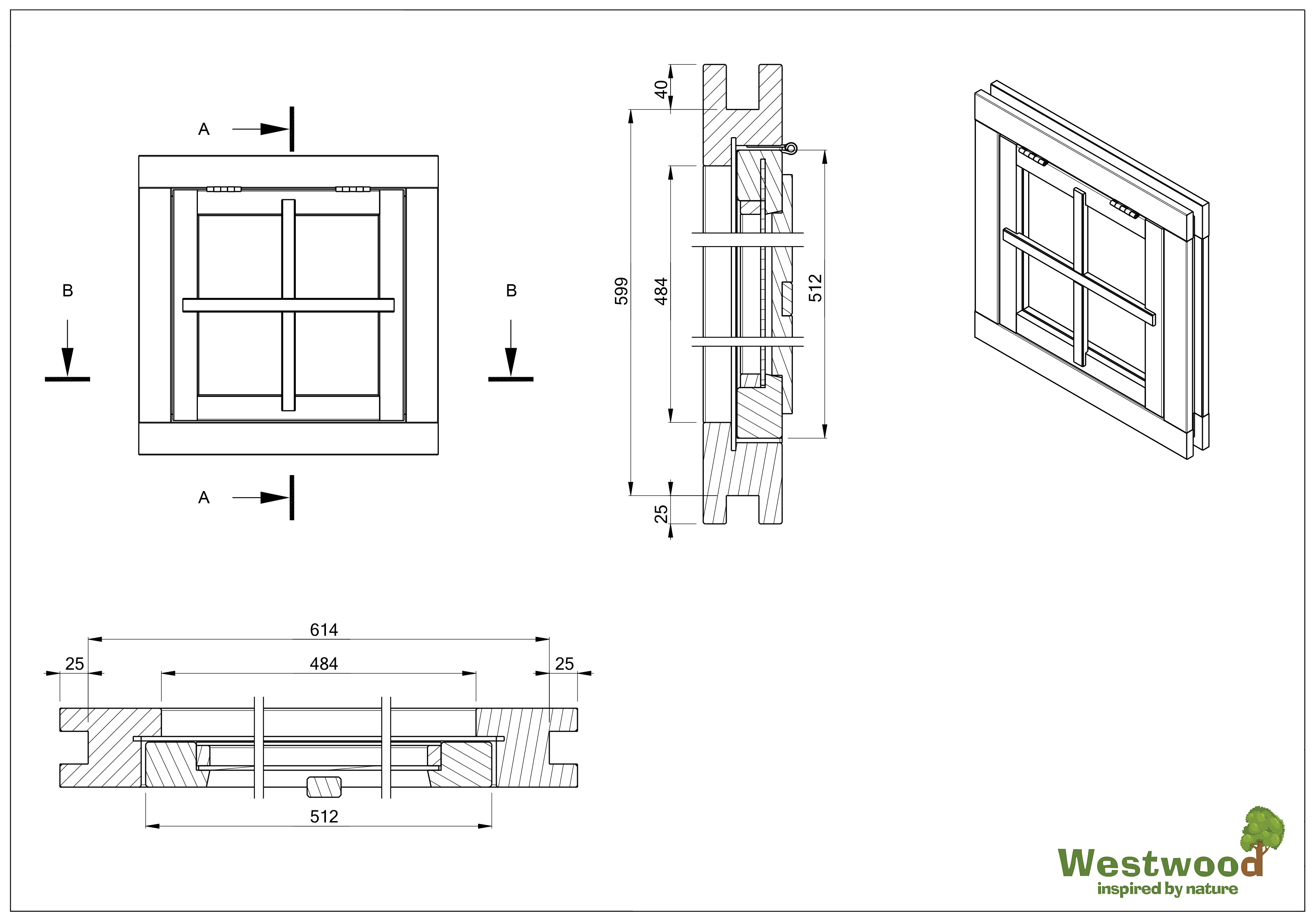 Douglas Uitzetraam 4-ruits 66 x 66 cm - Afbeelding 4