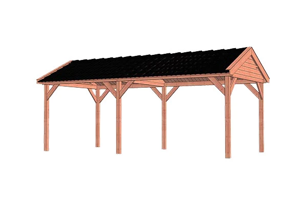 Trendhout Douglas Overkapping Zadeldak Betula 680 x 350 cm - Afbeelding 1