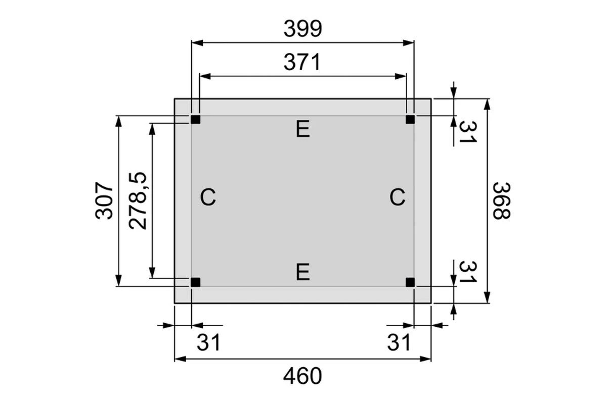 Hillhout Douglas Buitenverblijf Plat Dak Excellent 400 x 310 cm - Afbeelding 4