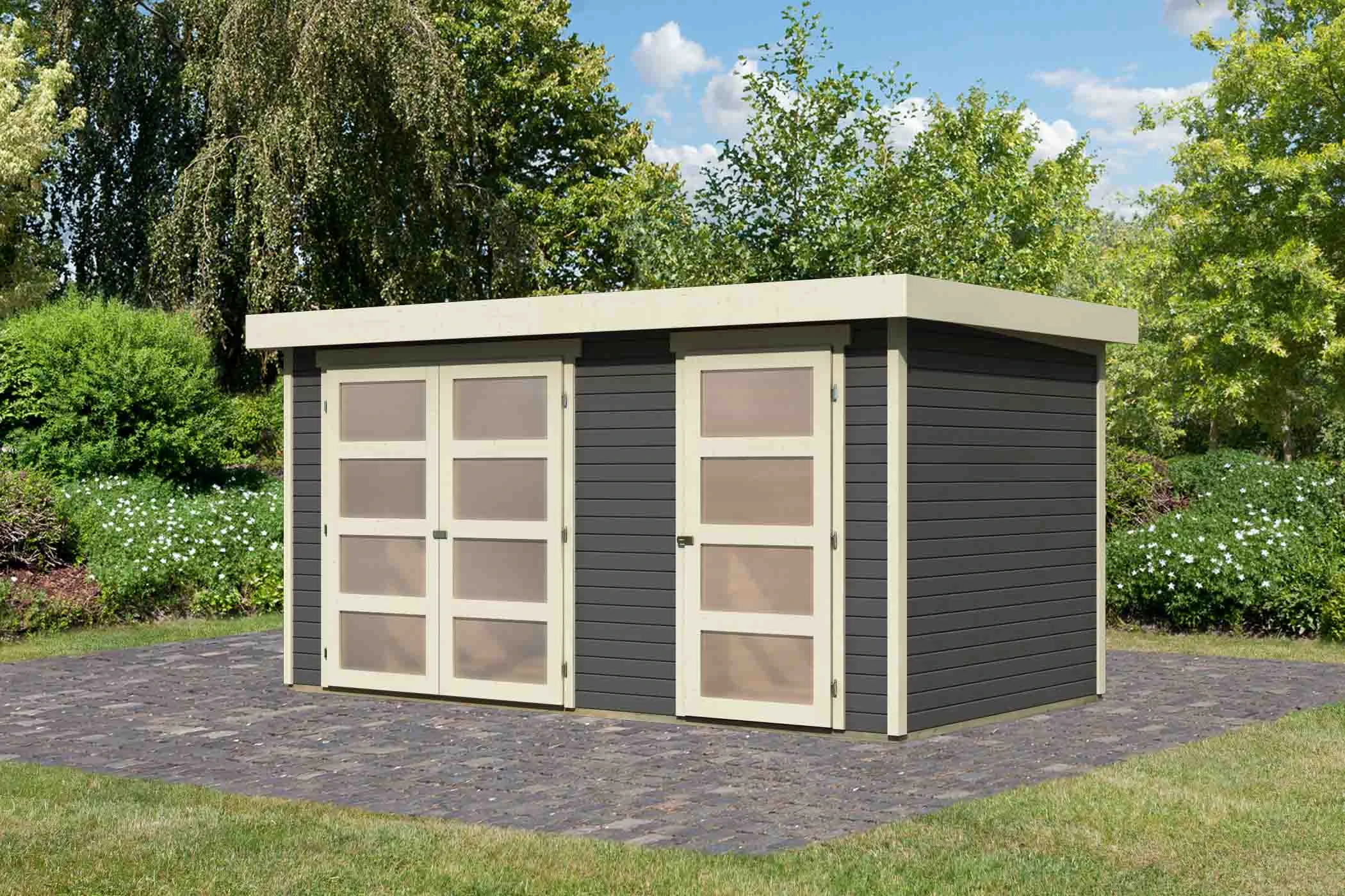 Karibu Tuinhuis Mühlentrup 1 Grijs 428 x 238 cm - Afbeelding 5