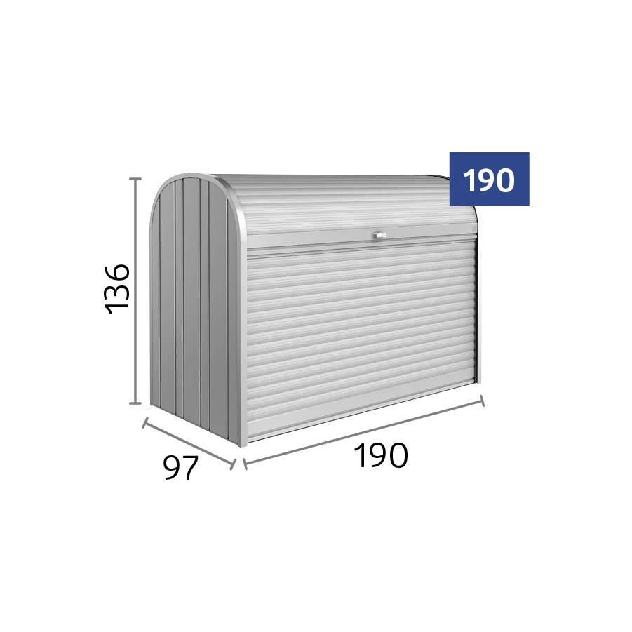 Biohort StoreMax Zilver, 190 x 97 x 136 cm - Afbeelding 7