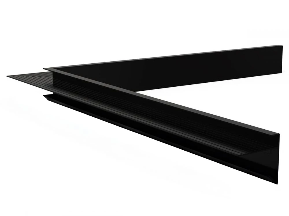 Daktrim Binnenhoek Aluminium Zwart 4.5 x 4.5 x 50 cm - Afbeelding 1