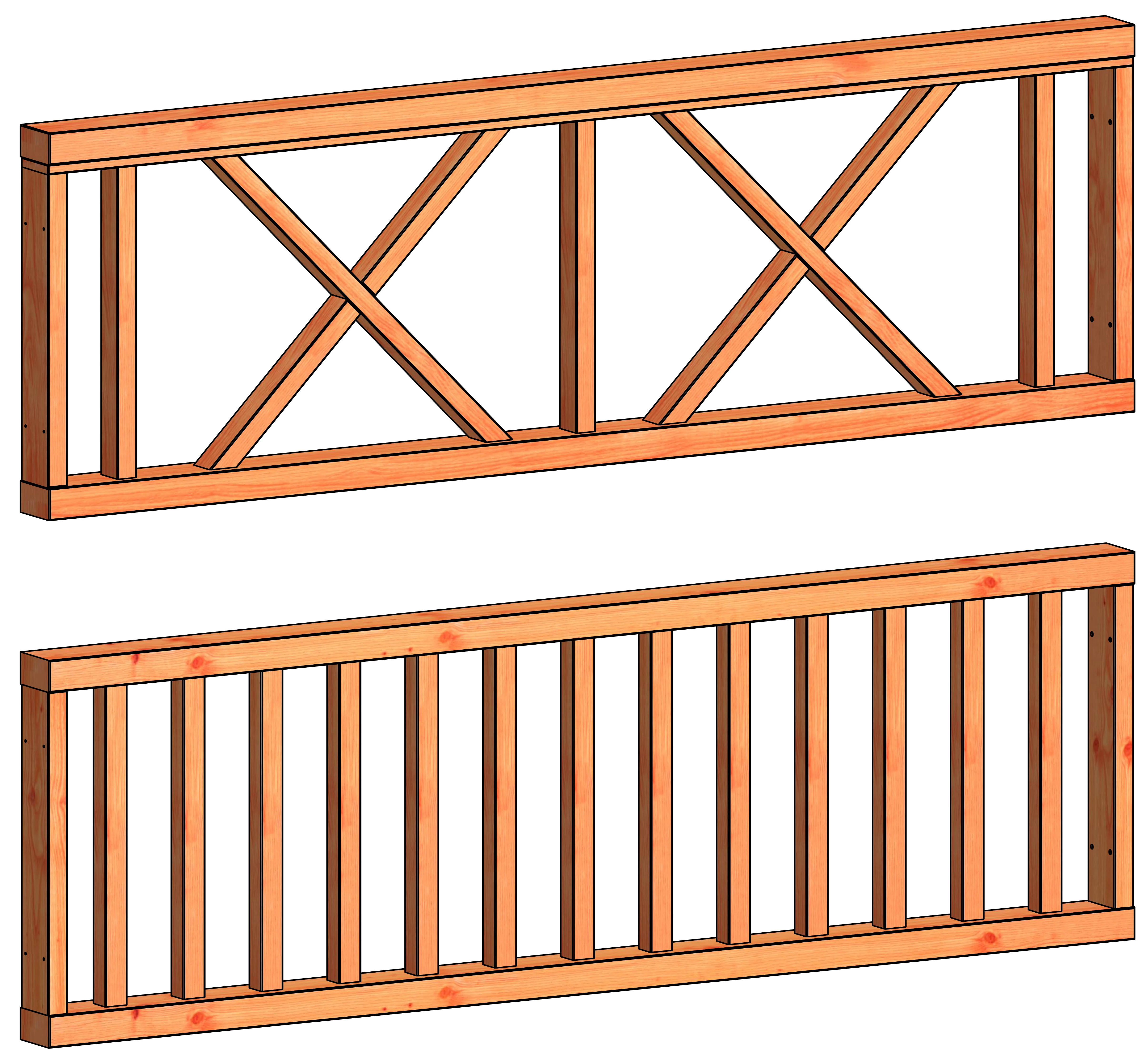 Trendhout Veranda Spijlen Hekwerk H 70 x 223 cm - Afbeelding 1