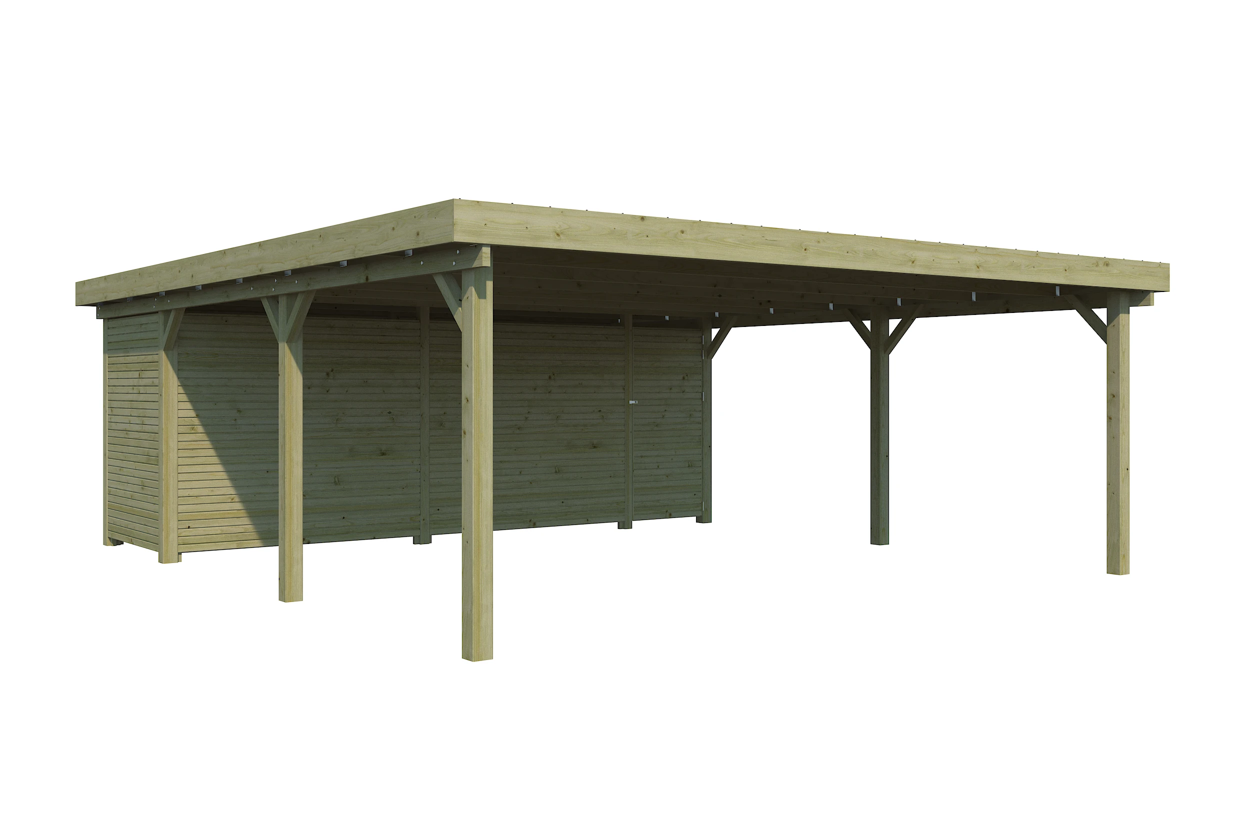 Woodlands Carport Dubbel XL 600 x 670 cm met Berging - Afbeelding 1