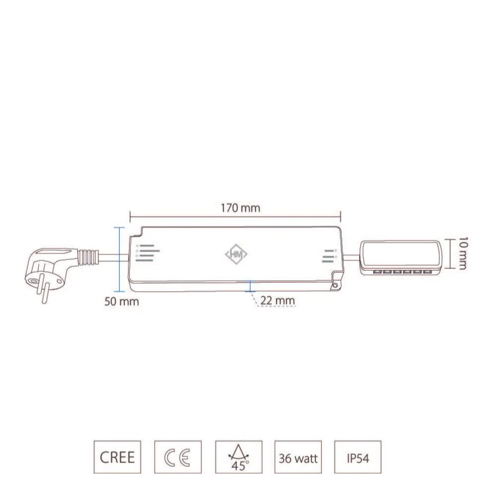 LED Transformator 12-Gats Parallel 36 Watt - Afbeelding 2
