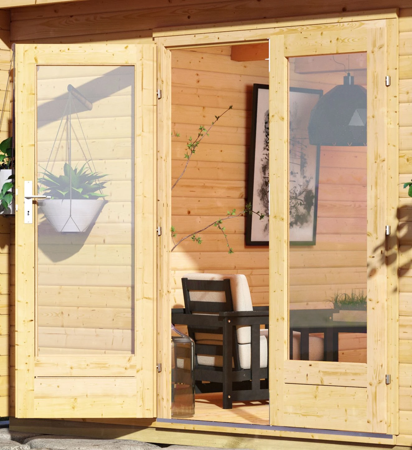 Karibu Tuinhuis Radeburg 3 406 x 393 cm - Afbeelding 4