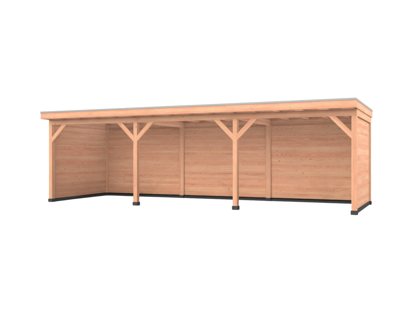 Douglas overkapping, 900 x 300, met achterwand en twee zijwanden, Westwood Comfort - Afbeelding 1