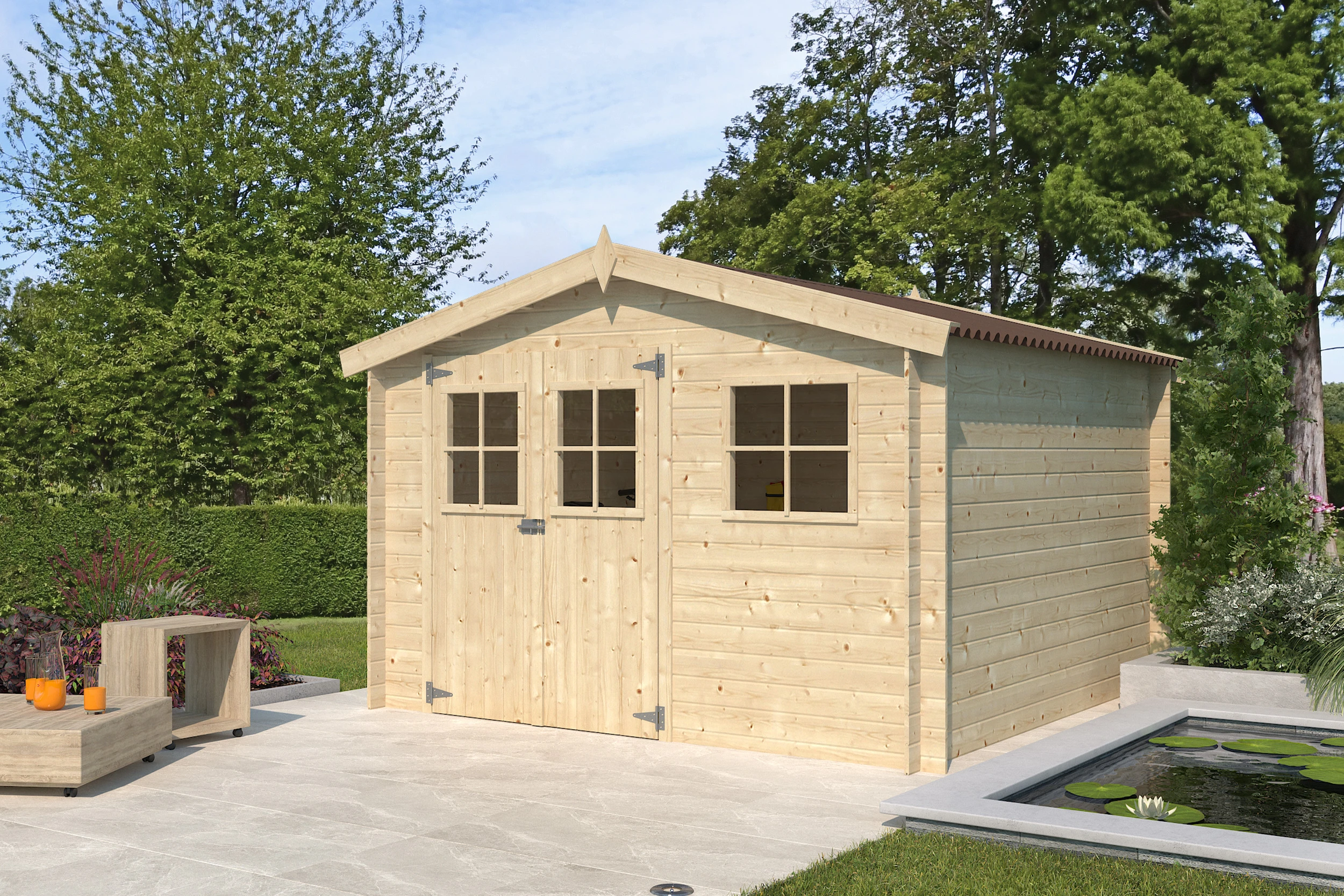 Woodlands Blokhut Zurich 295 x 295 cm - Afbeelding 1