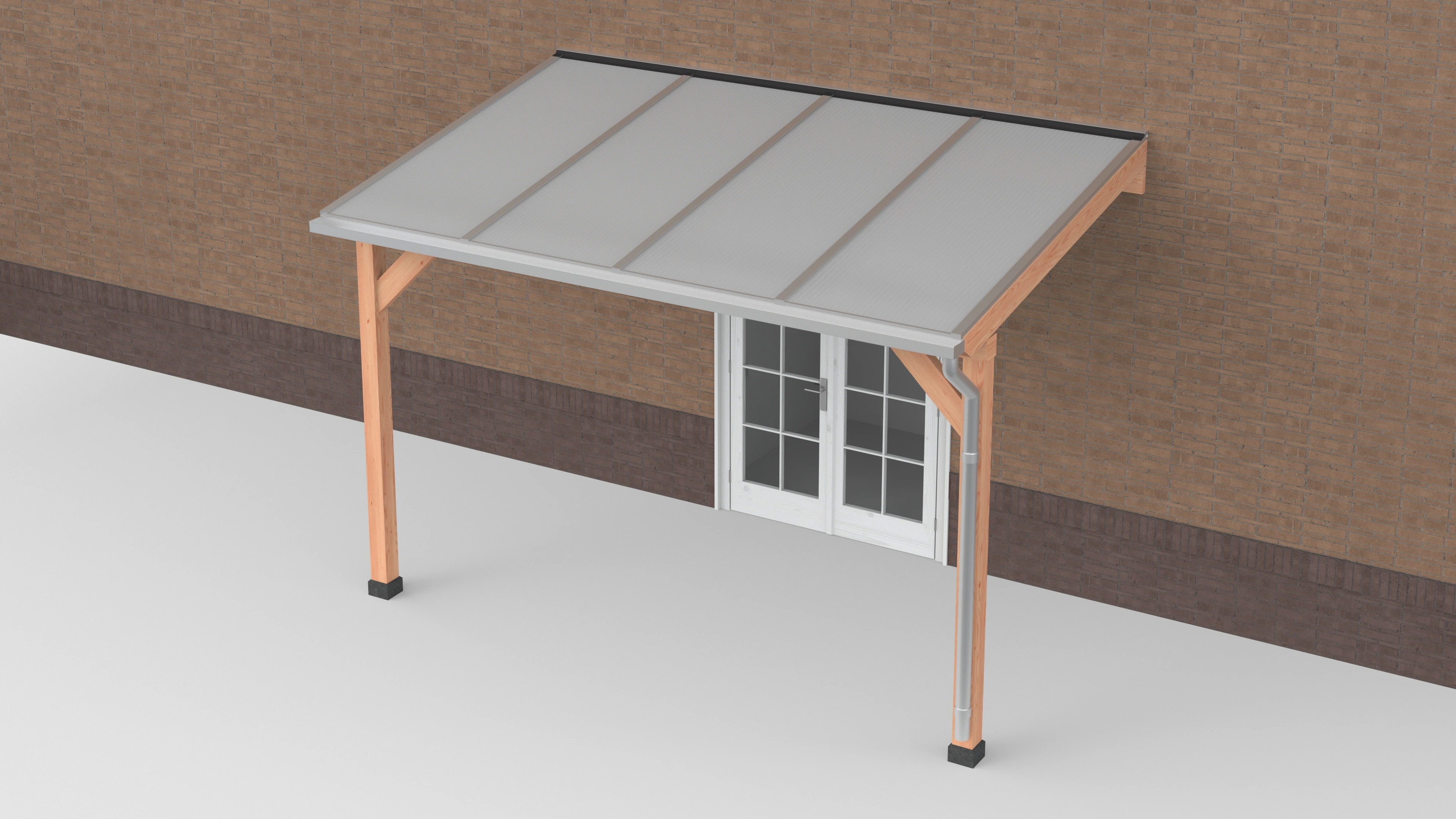Douglas Terrasoverkapping Polycarbonaat Opaal - 400 x 250 cm - Afbeelding 1