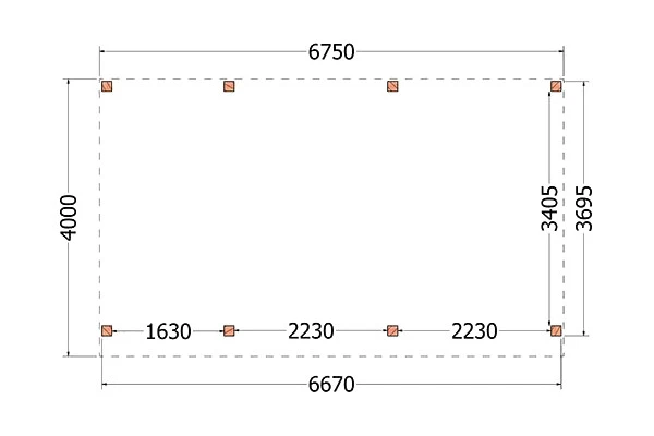 Trendhout Douglas Overkapping Mensa 675 x 400 cm - Afbeelding 2