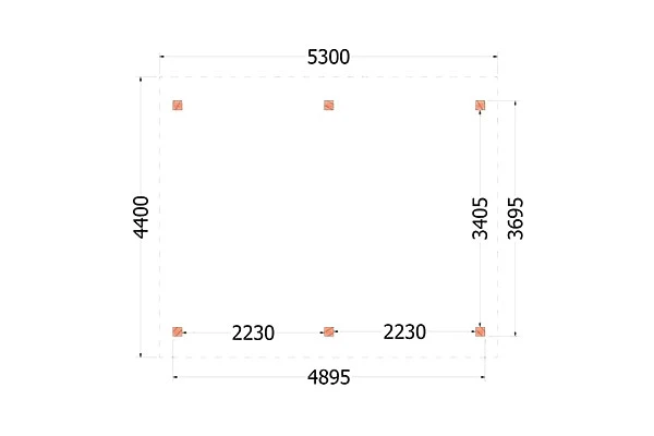 Trendhout Douglas Overkapping Zadeldak XL 530 x 440 cm - Afbeelding 2