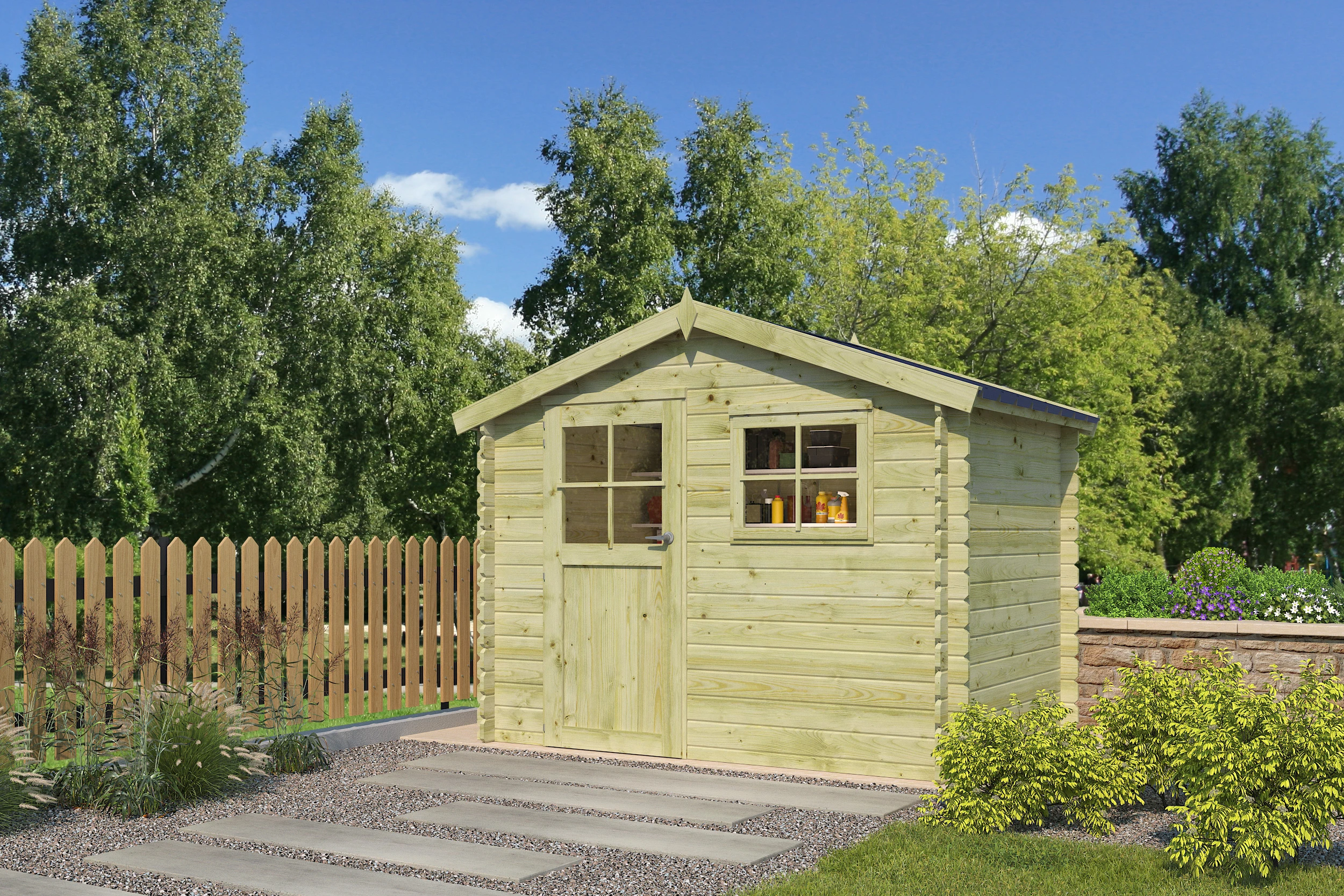 Woodlands Blokhut Salzburg Groen Geïmpregneerd 295 x 205 cm - Afbeelding 1