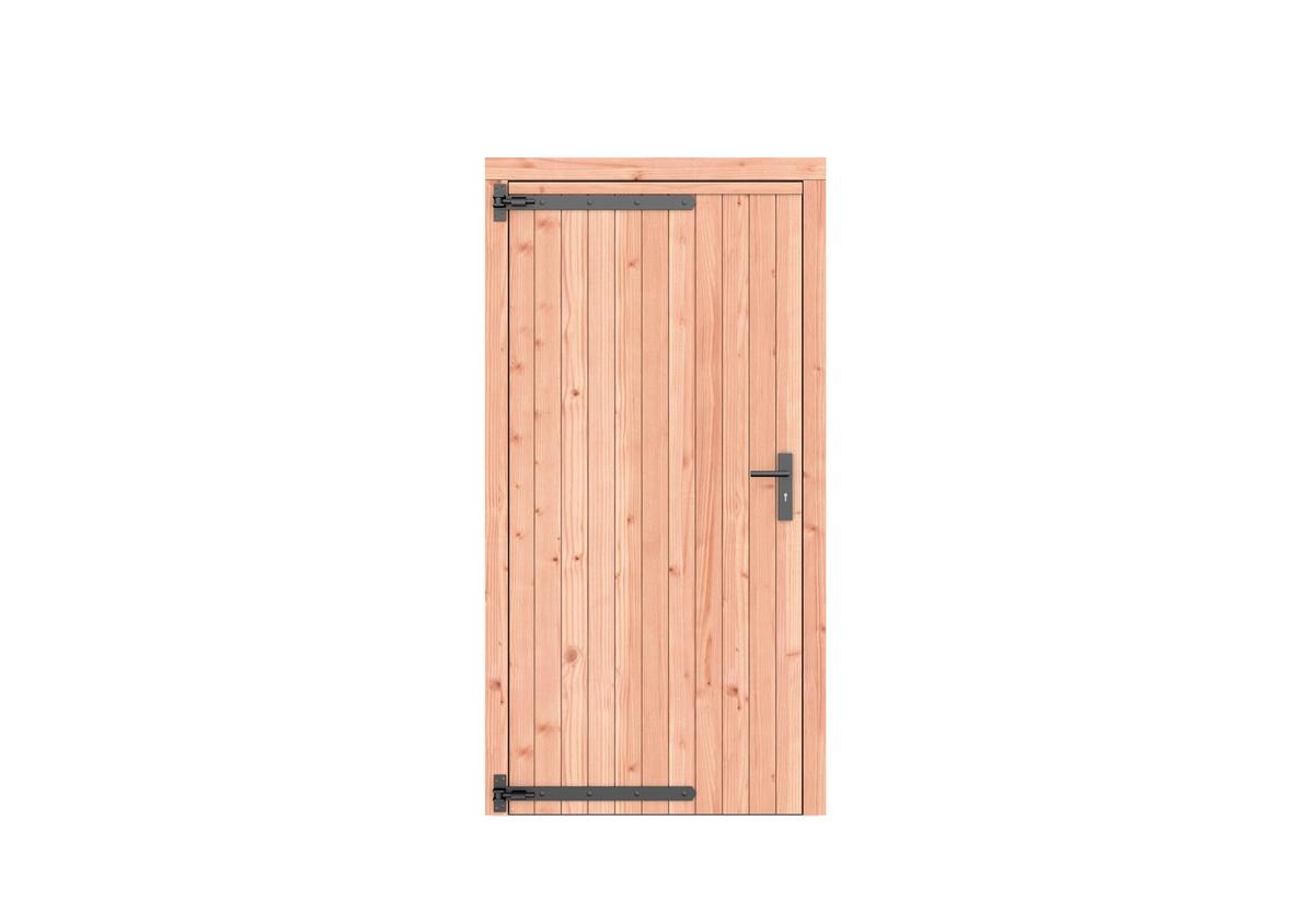 Douglas enkele deur dicht zwart beslag - 108 x 209 cm - Kleurloos Geimpregneerd - Linksdraaiend - Afbeelding 1