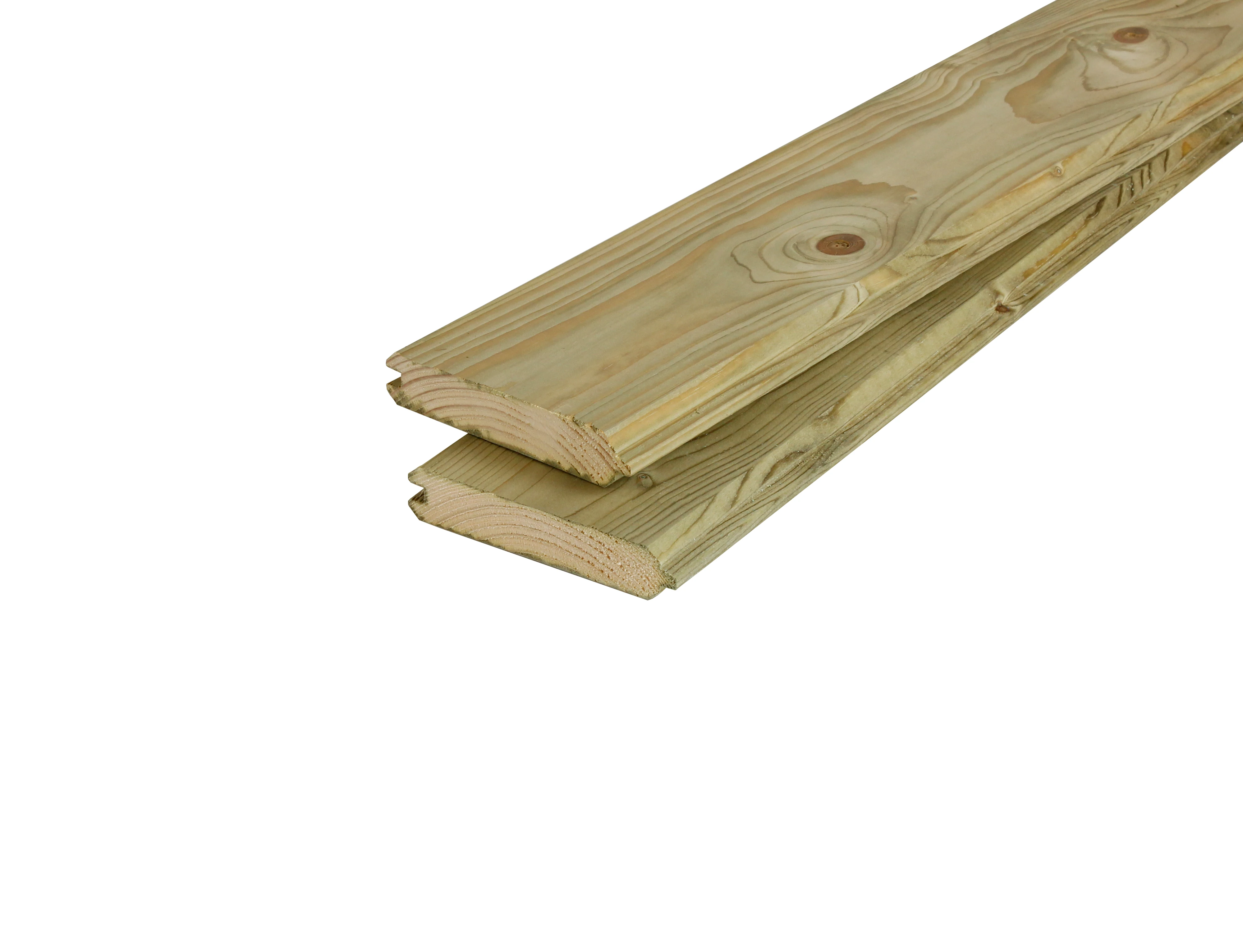 Vuren Blokhutprofielplank 2.8 x 14.5 cm (28 x 145 mm) Geschaafd Geïmpregneerd - Lengte 300 cm - Afbeelding 1