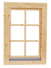 Vuren Draai-kiepraam Dubbelglas 6.9 x 84.4 cm (69 x 844 mm) - Lengte 120.4 cm - Afbeelding 1