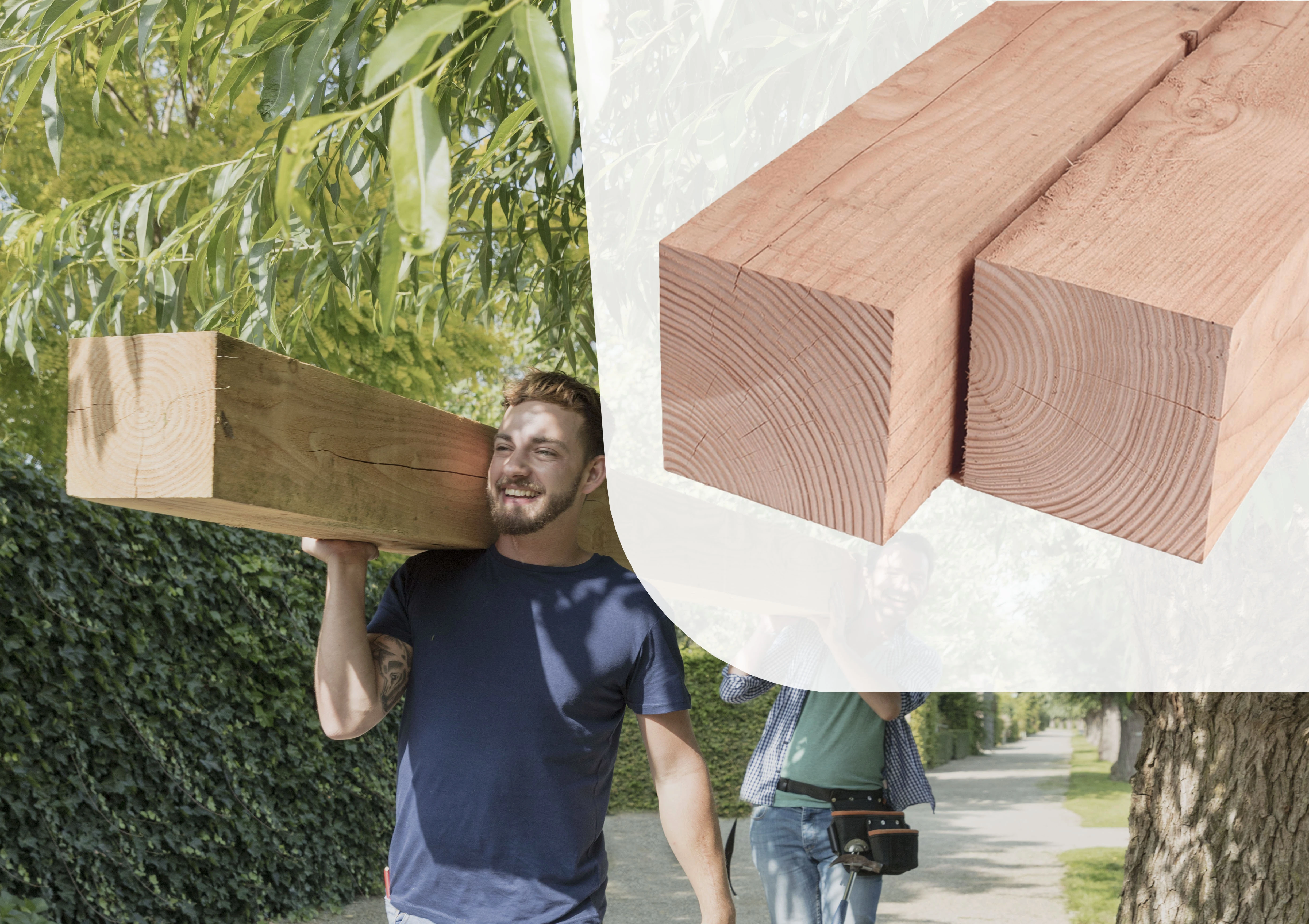 Douglas Paal 20 x 20 cm (200 x 200 mm) Fijnbezaagd - Lengte 300 cm - Afbeelding 2