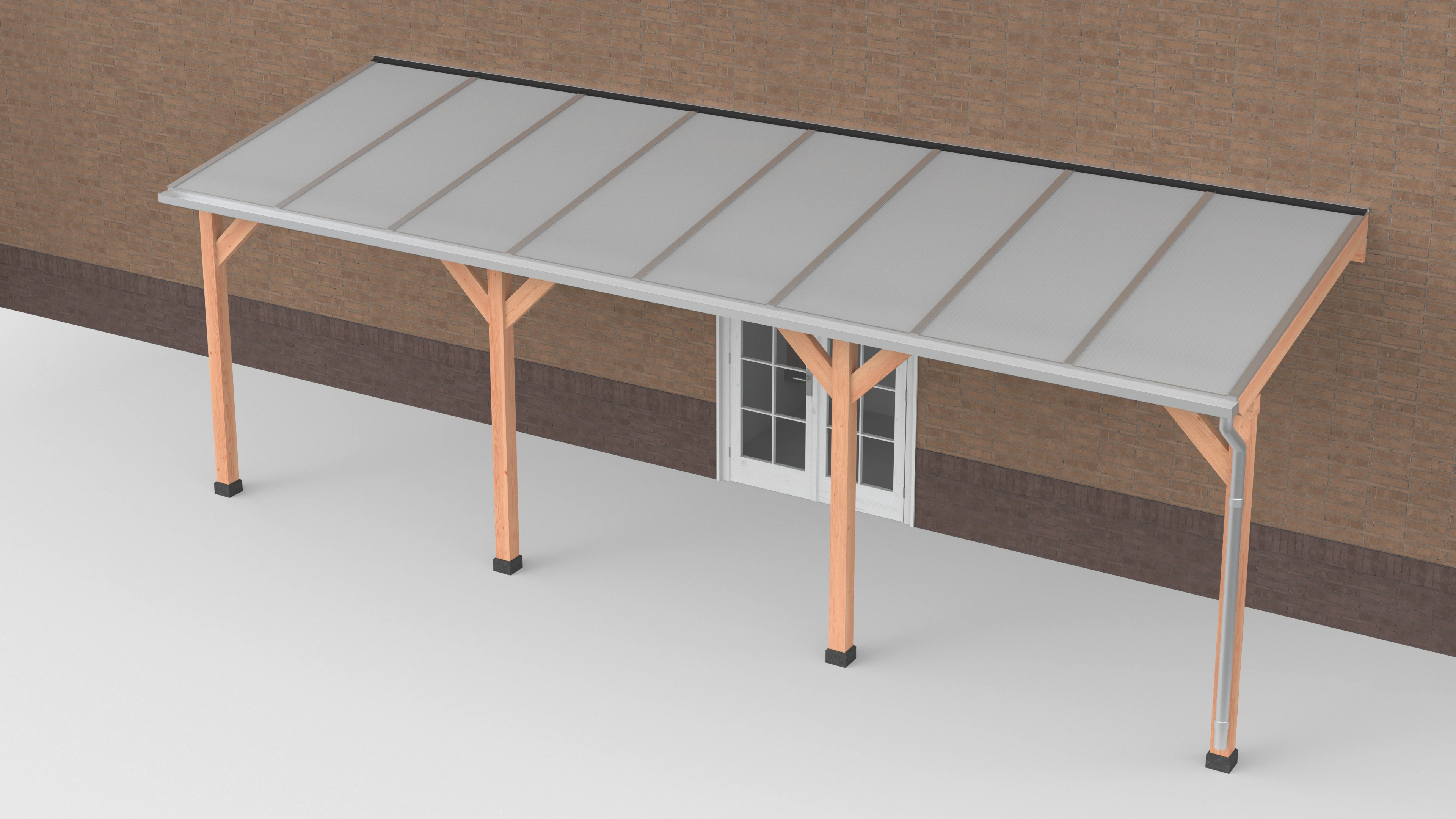 Douglas Terrasoverkapping Polycarbonaat Opaal Geschaafd 800 x 250 cm - Afbeelding 1
