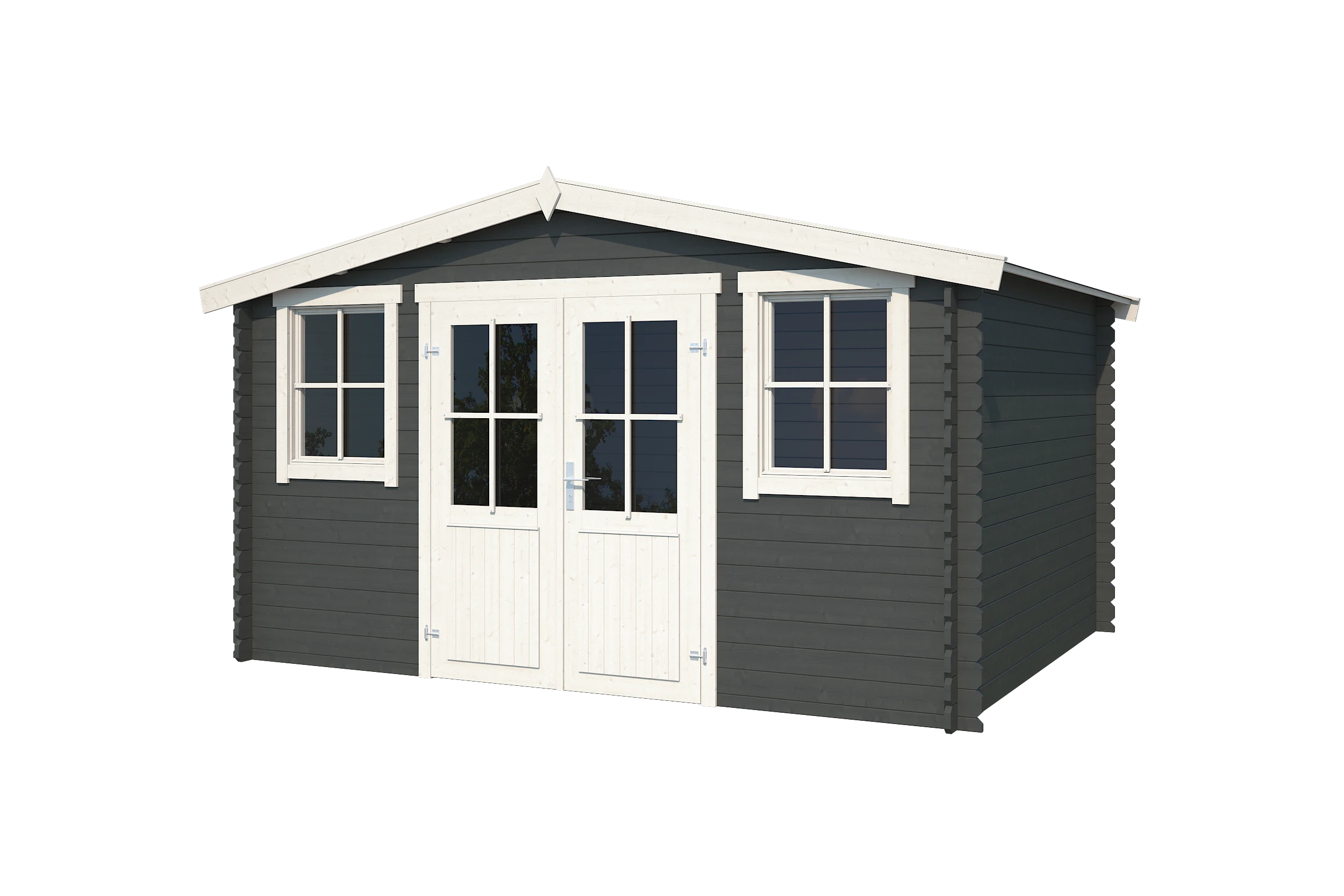 Outdoor Life Blokhut Dallas Carbon Grey-Wit 376 x 292 cm - Afbeelding 1