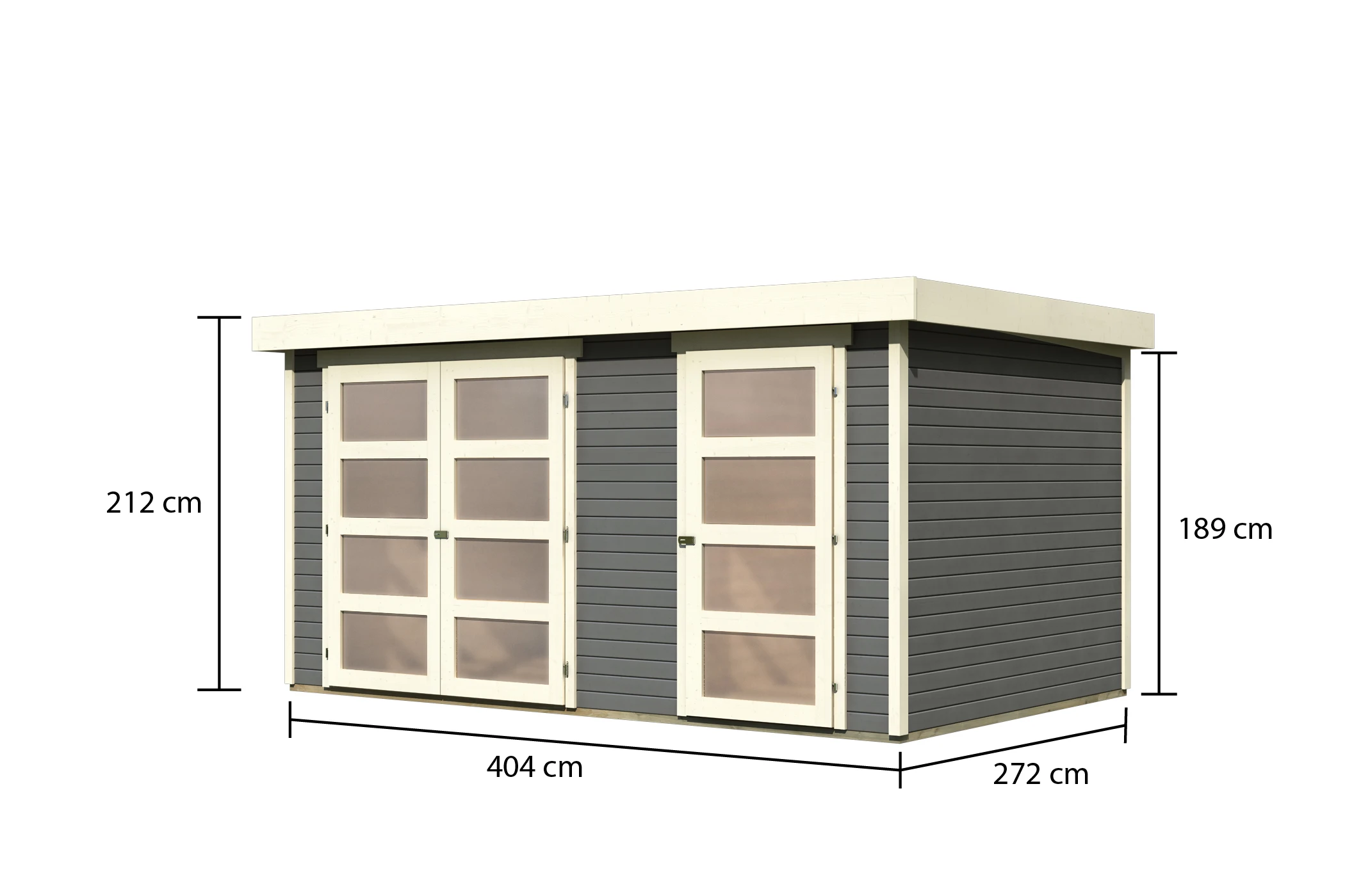 Karibu Tuinhuis Mühlentrup 2 Grijs 428 x 310 cm - Afbeelding 3