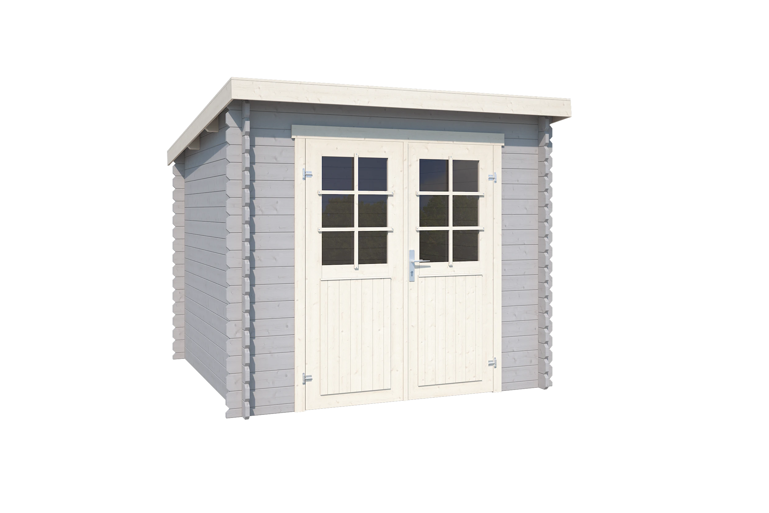 Outdoor Life Blokhut Indi Platinum Grey-Wit 230 x 230 cm - Afbeelding 2